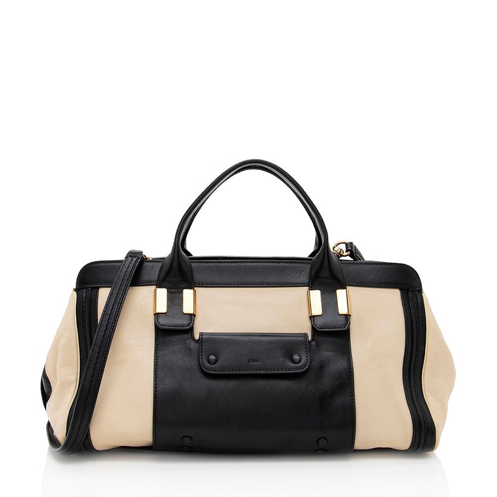 Chloe Leather Alice Medium Satchel (SHF-18244)