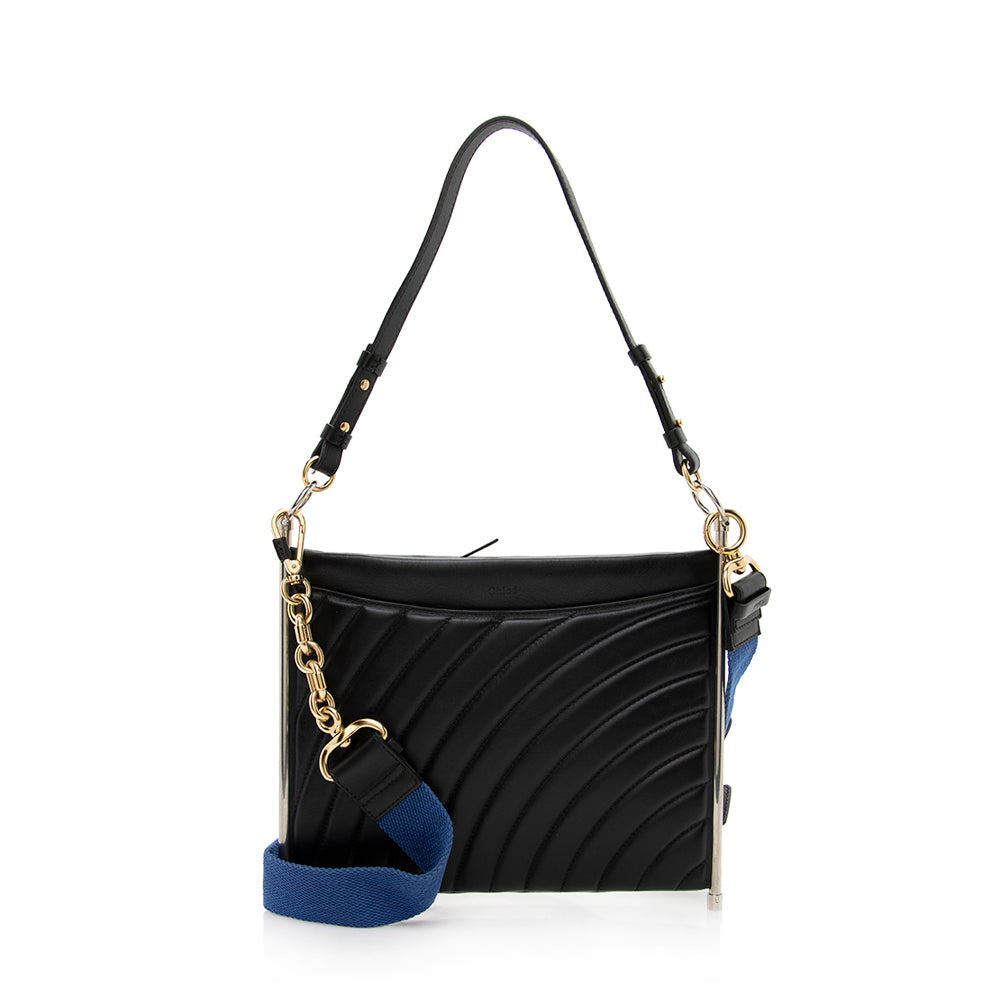 Chloe Quilted Leather Roy Shoulder Bag (SHF-15790)