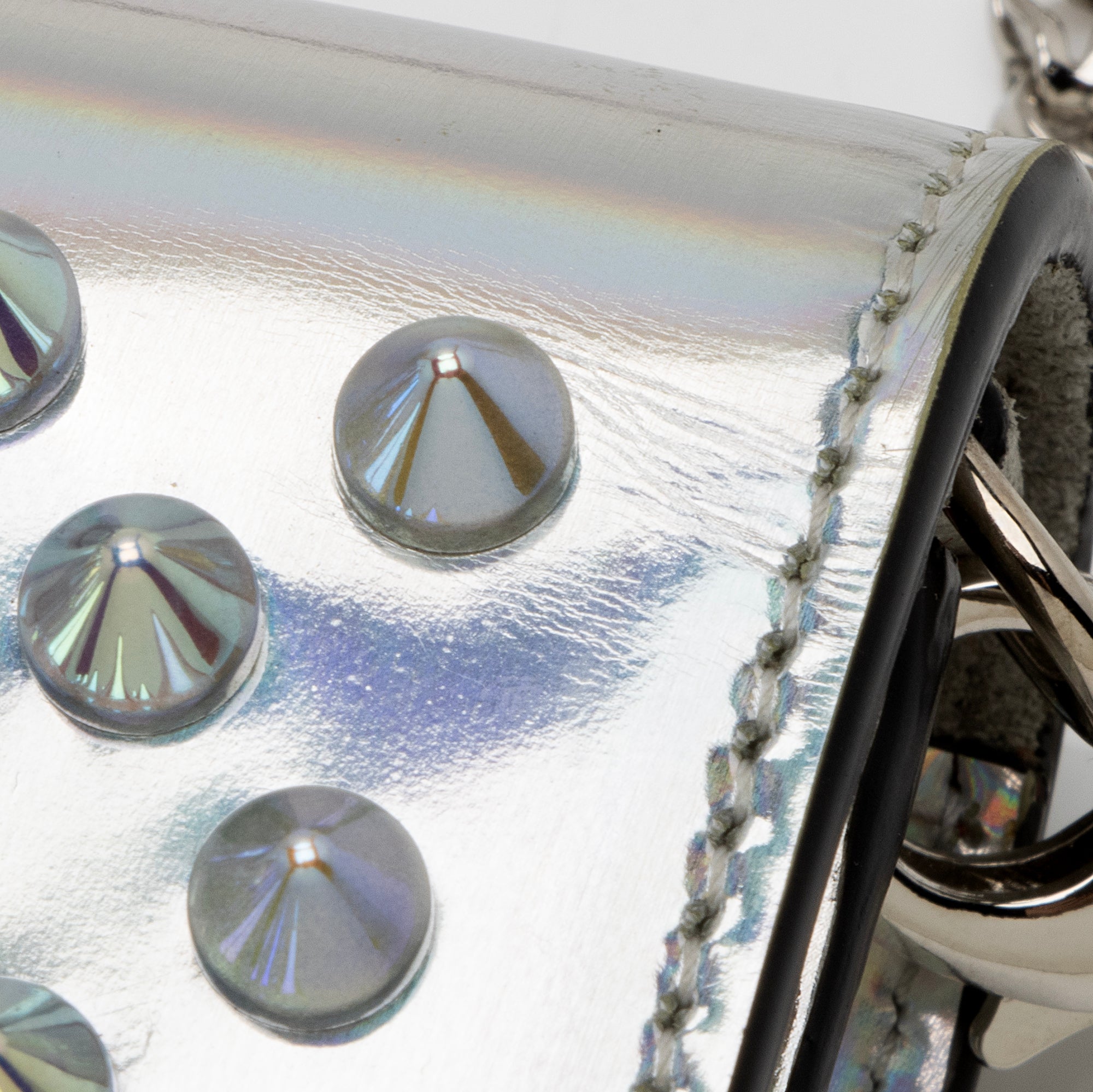 Christain Louboutin Specchio Leather Boudoir Spiked Chain Wallet (SHF-23159)