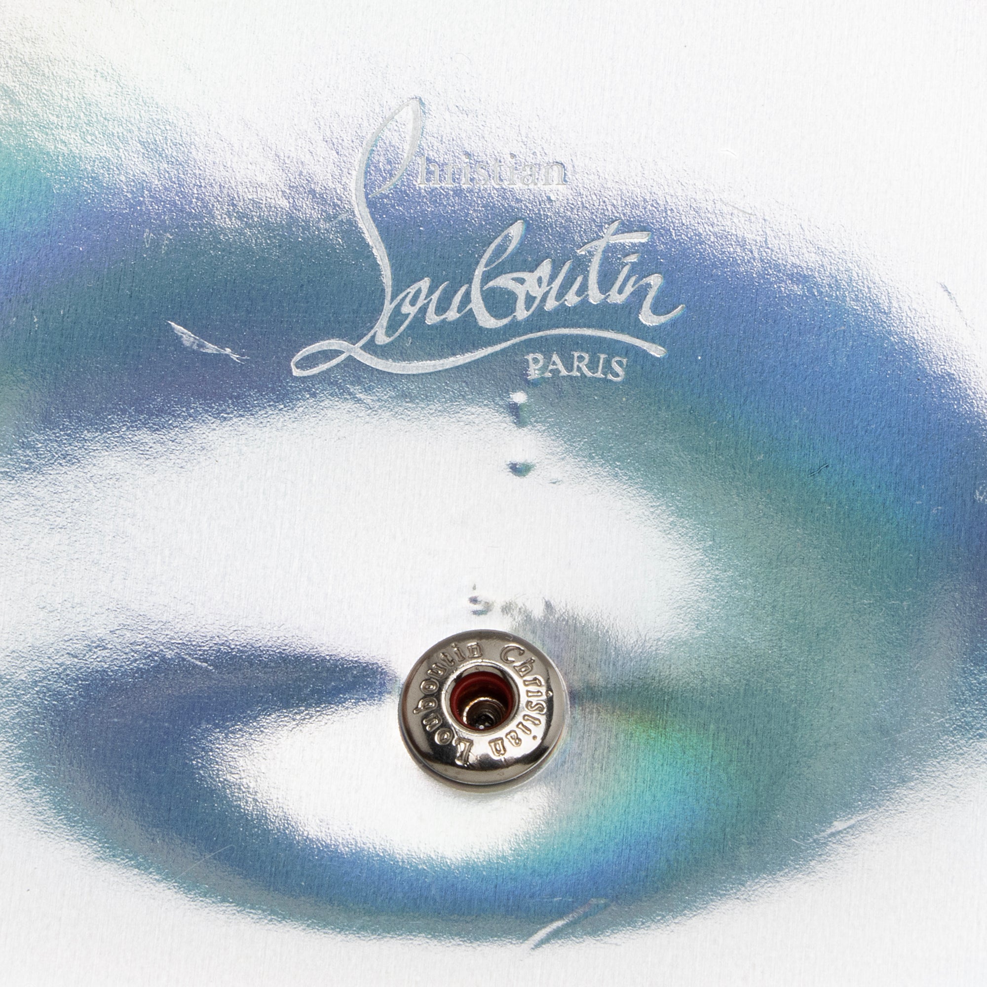 Christain Louboutin Specchio Leather Boudoir Spiked Chain Wallet (SHF-23159)