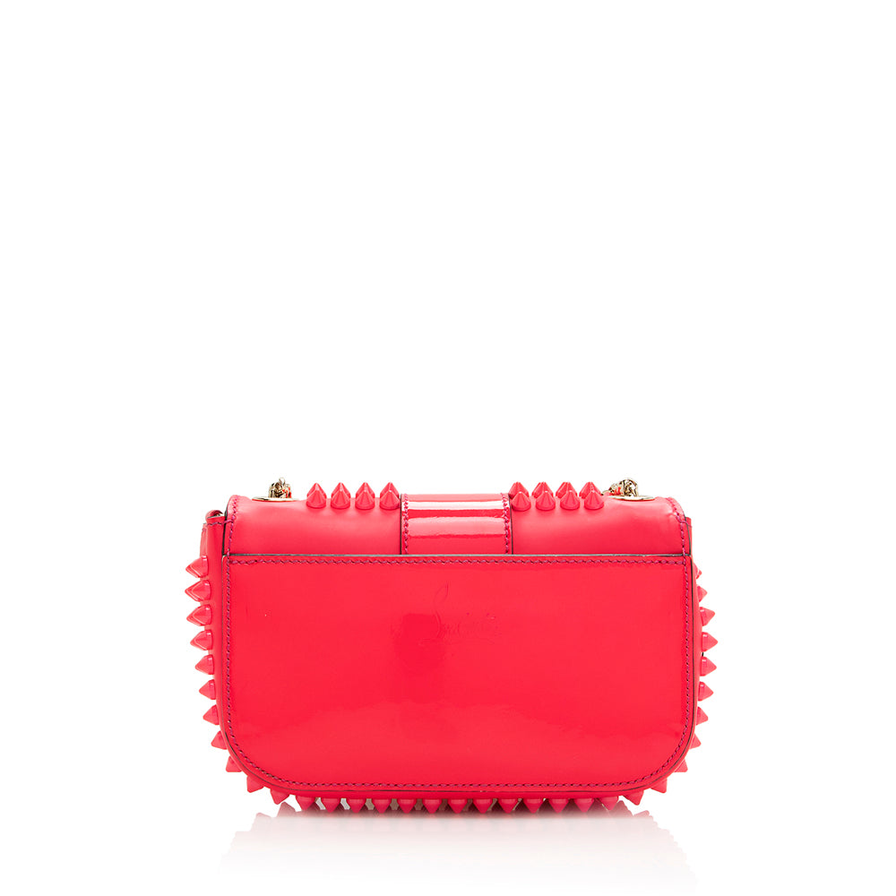 Christian Louboutin Calfskin Spiked Sweet Charity Small Crossbody Bag (SHF-20782)