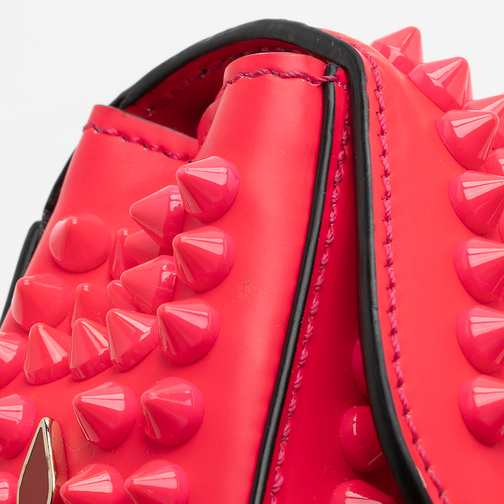 Christian Louboutin Calfskin Spiked Sweet Charity Small Crossbody Bag (SHF-20782)