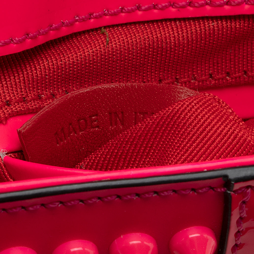 Christian Louboutin Calfskin Spiked Sweet Charity Small Crossbody Bag (SHF-20782)