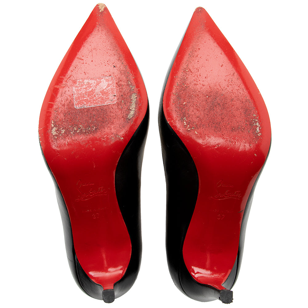 Christian Louboutin Leather Pigalle Follies 85mm Pumps - Size 7 / 37 (SHF-18656)