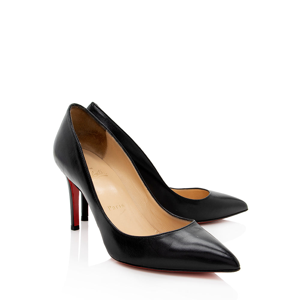 Christian Louboutin Leather Pigalle Follies 85mm Pumps - Size 7 / 37 (SHF-18656)