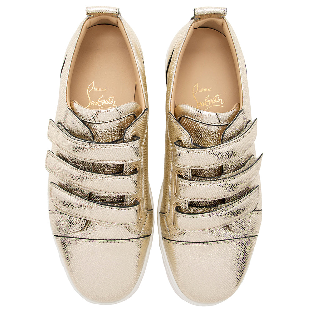 Christian Louboutin Metallic Leather Kiddo Donna Sneakers - 7.5 / 37.5 (SHF-18728)