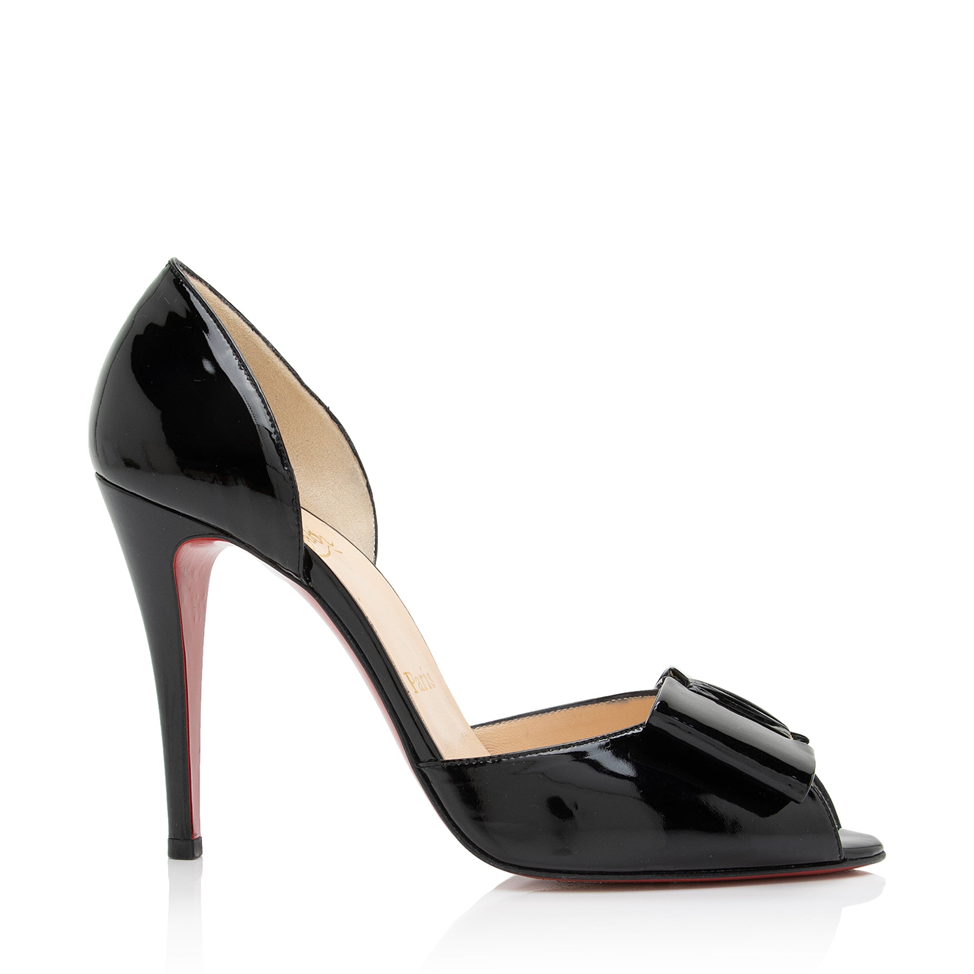 Christian Louboutin Patent Leather Joli-Noeud Dorcet D'Orsay Pumps - Size 9.5 / 39.5 (SHF-DlVvex)