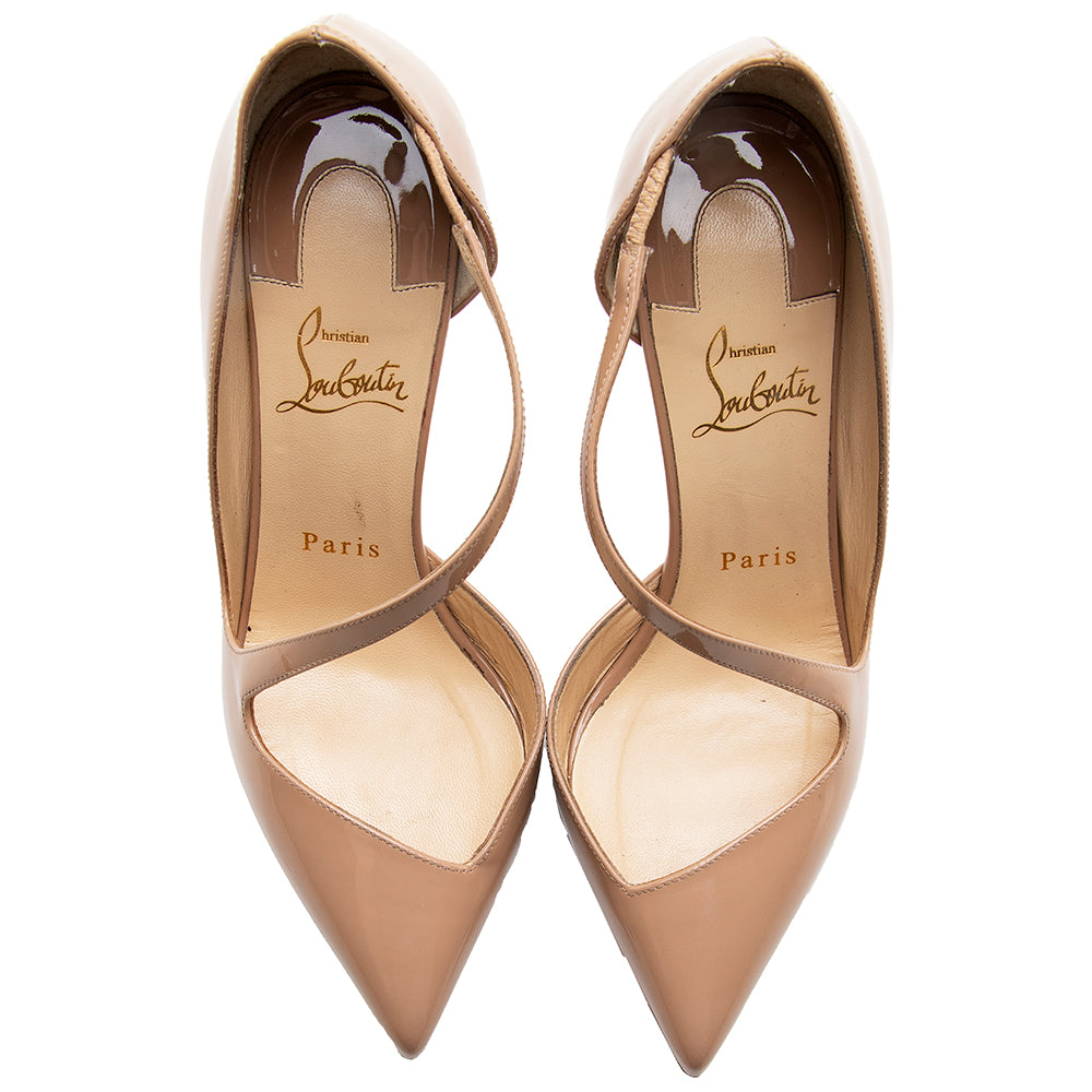 Christian Louboutin Patent Leather Jumping 100mm Pumps - Size 7.5 / 37.5 (SHF-18619)