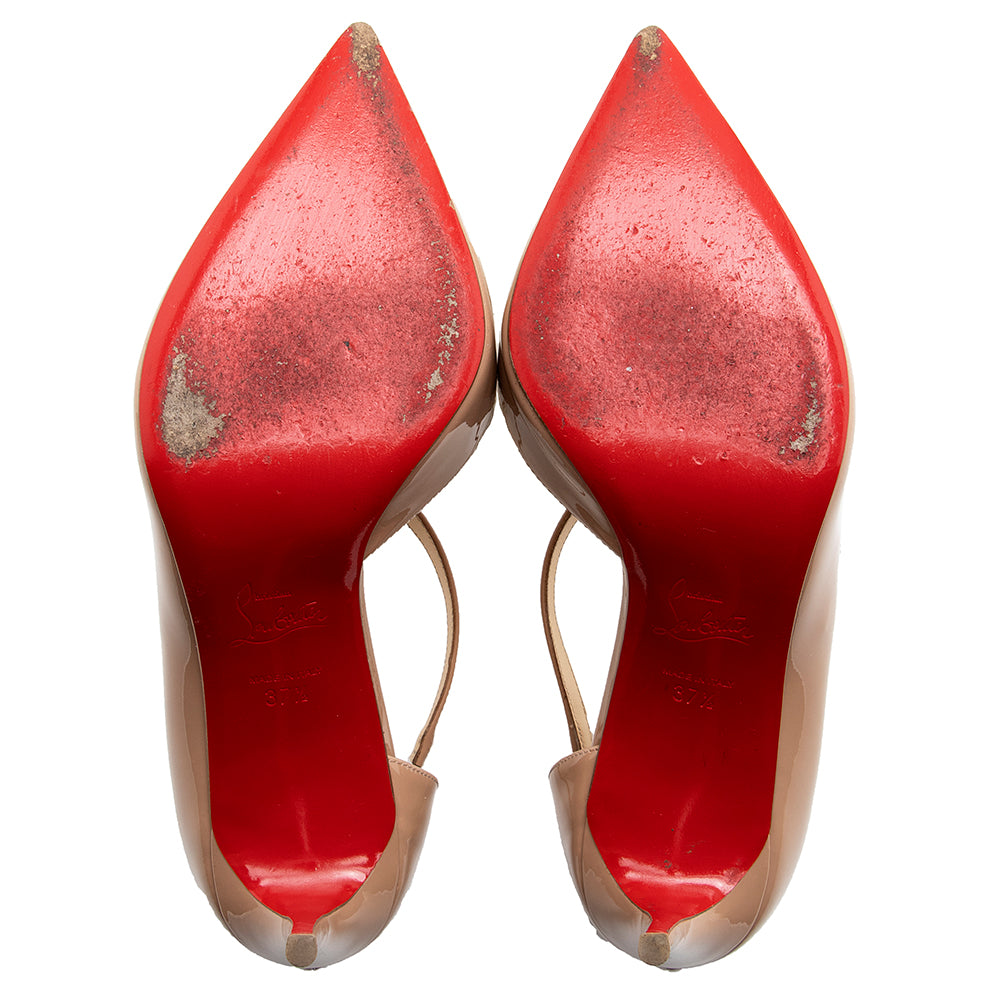 Christian Louboutin Patent Leather Jumping 100mm Pumps - Size 7.5 / 37.5 (SHF-18619)