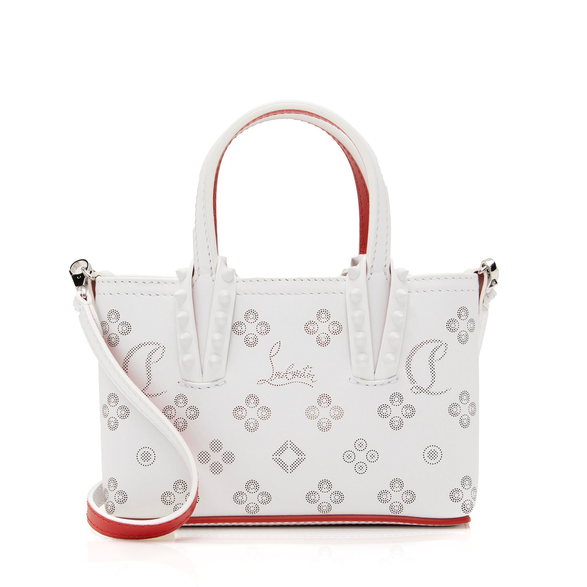 Christian Louboutin Perforated Leather Cabata Loubinthesky Mini Tote (SHF-23918)