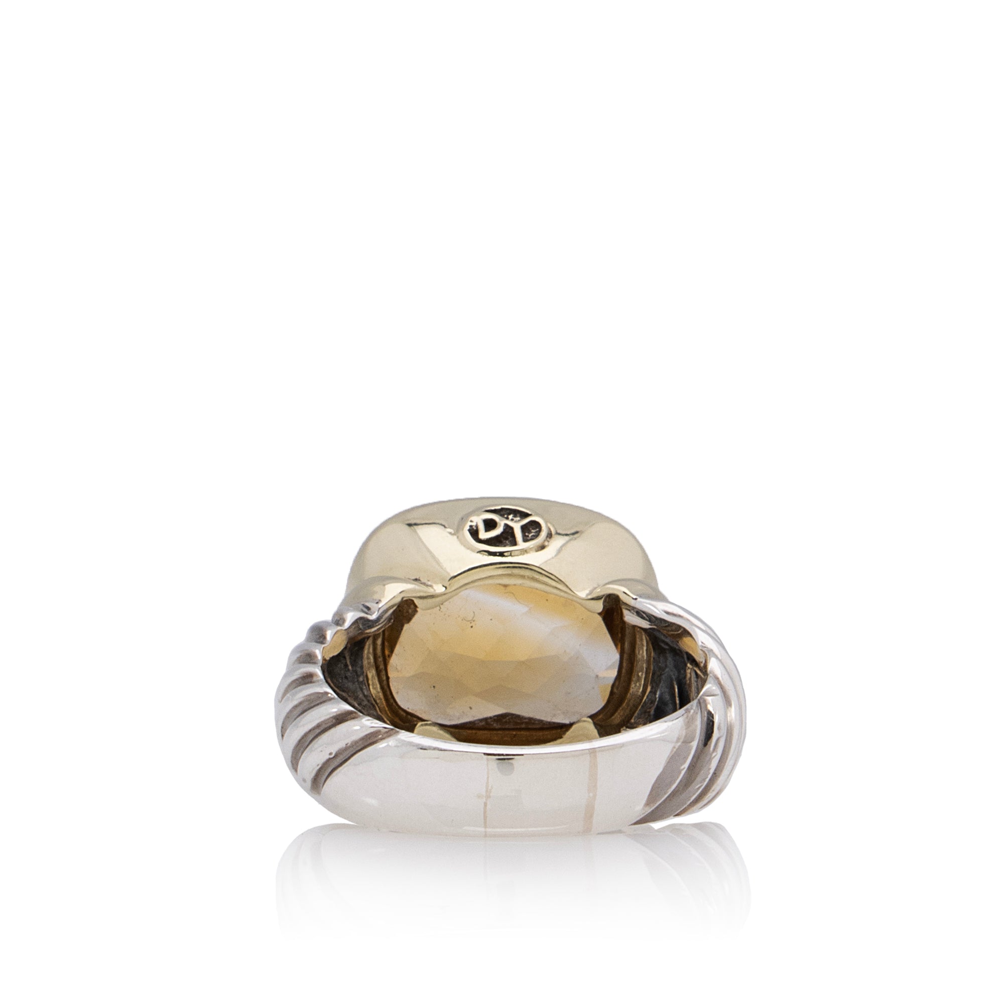 David Yurman 14k Yellow Gold Sterling Silver Citrine Noblesse Ring - Size 9 1/2 (SHF-23185)