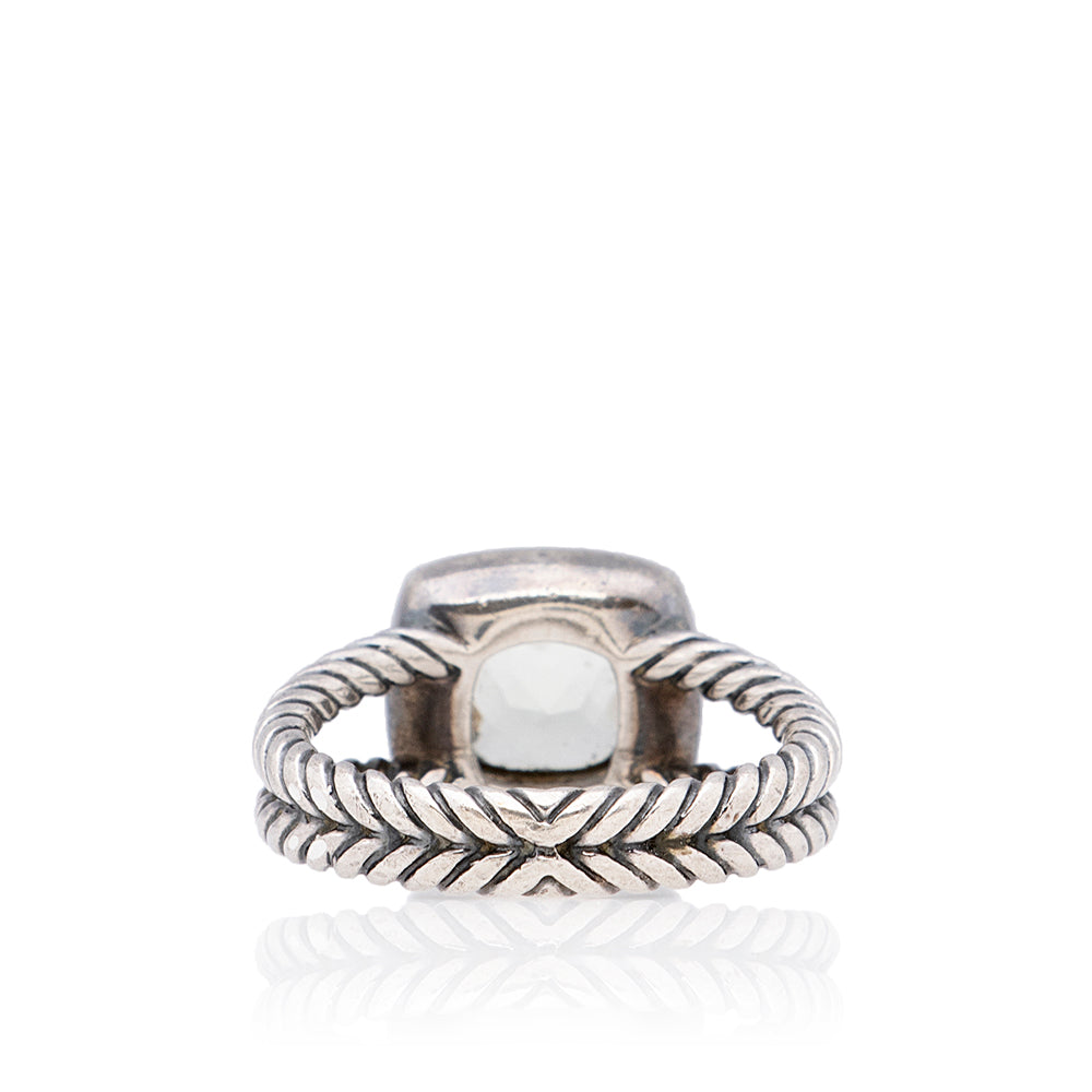 David Yurman Sterling Silver Prasiolite Diamonds Petite Albion Ring - Size 6 1/2 (SHF-21868)