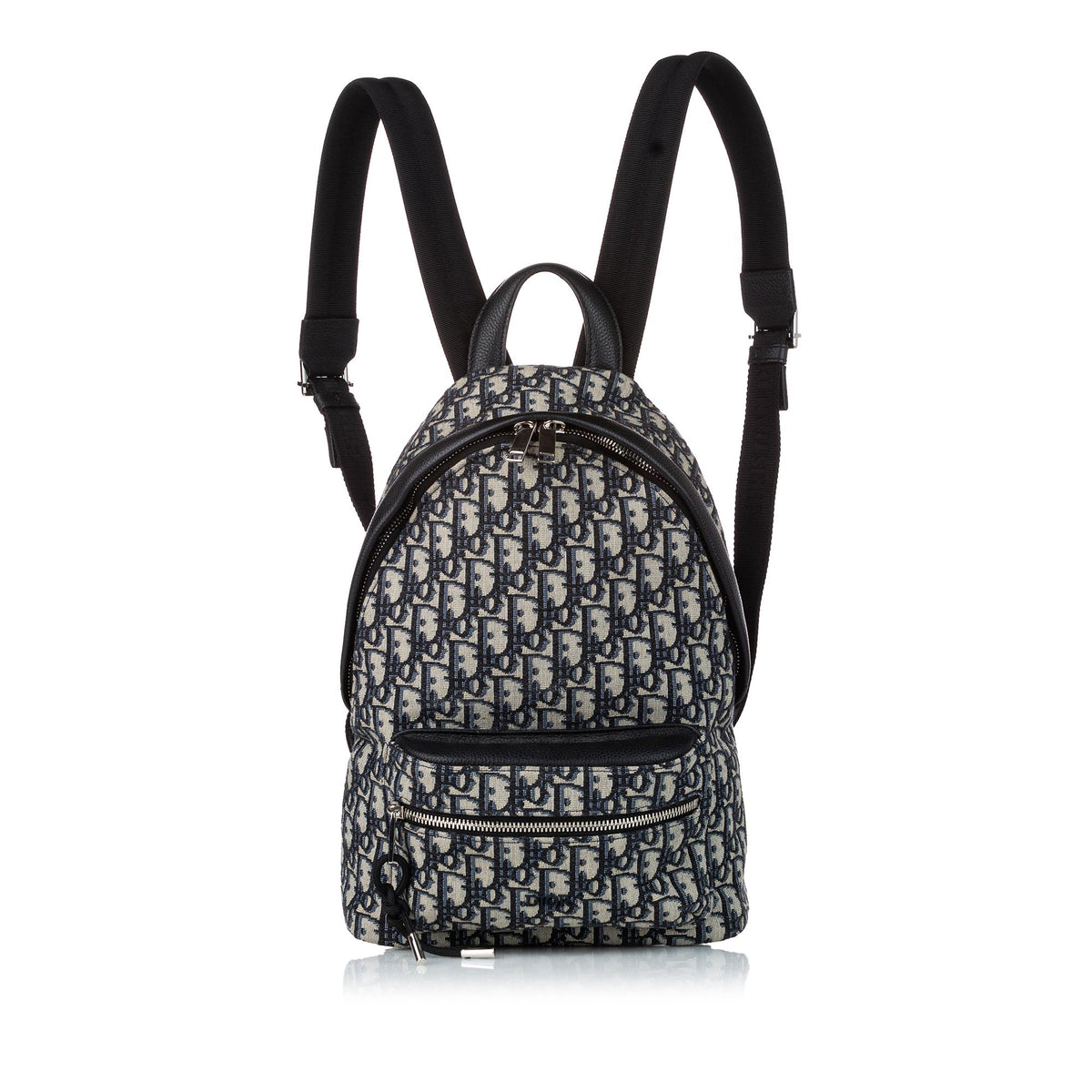 Dior Black and Beige Oblique Canvas Backpack Dior Homme Beige Jacquard & Leather Motion Backpack Bag main image 2