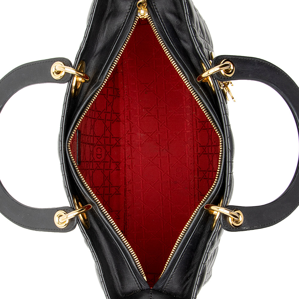 Dior Lambskin Lady Dior Large Tote (SHF-20974)