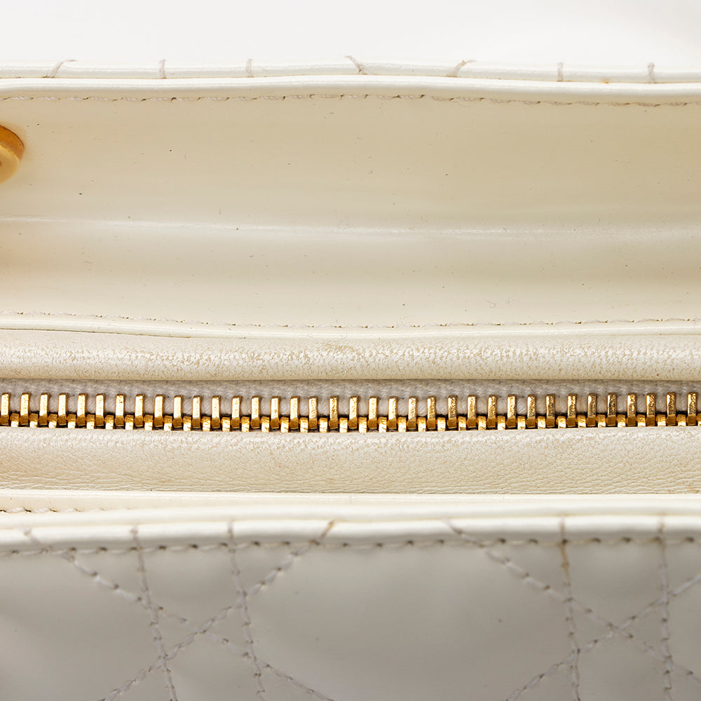 Dior Patent Leather Lady Dior Medium Tote (SHF-20994)