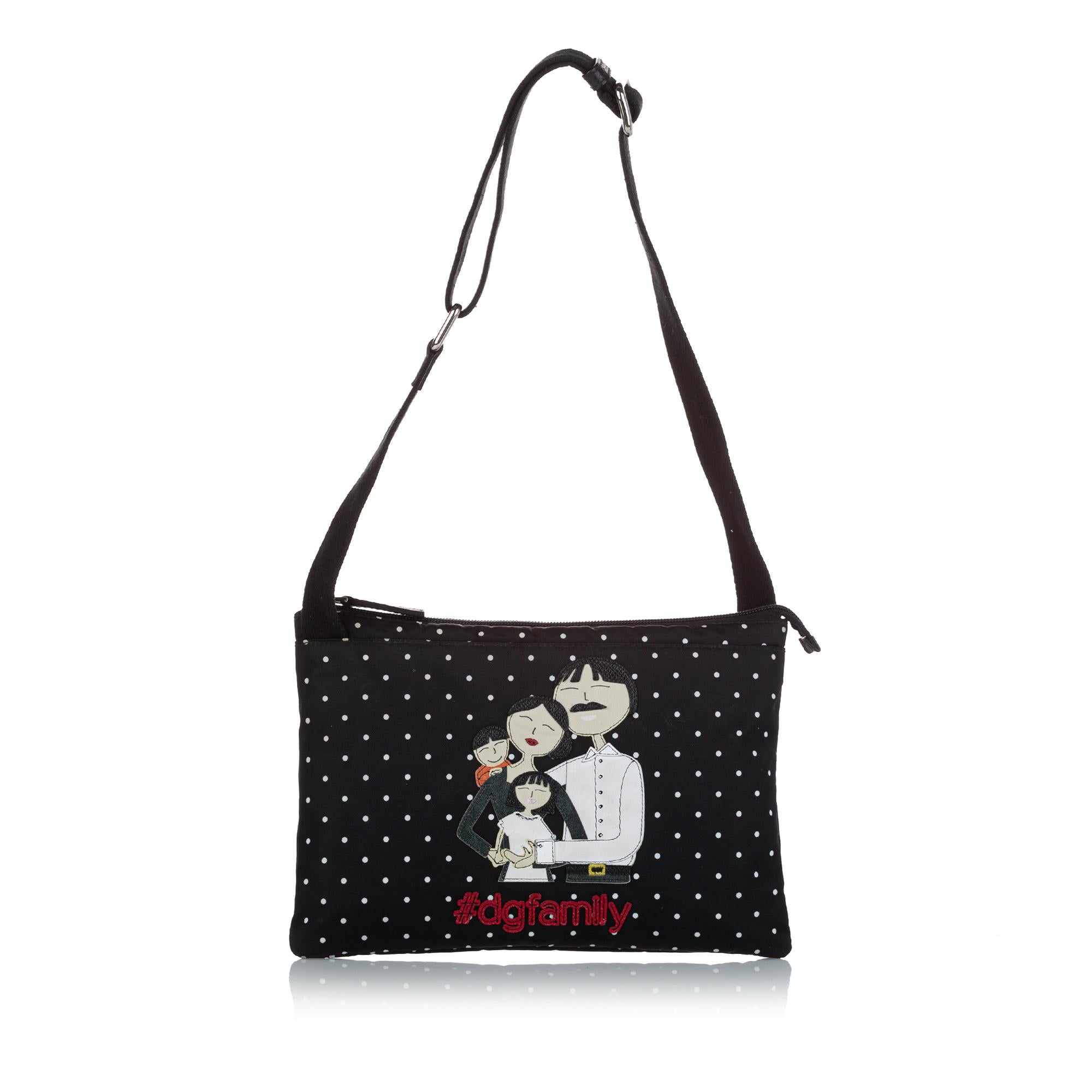Dolce & Gabbana Family Patch Nylon Shoulder Bag (SHG-28237)