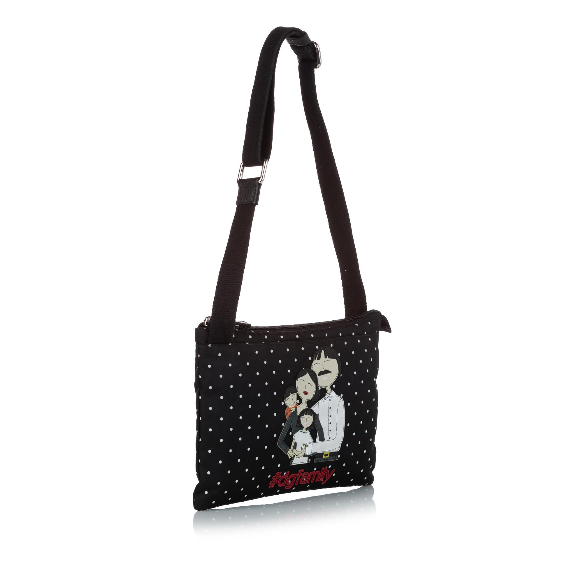 Dolce & Gabbana Family Patch Nylon Shoulder Bag (SHG-28237)