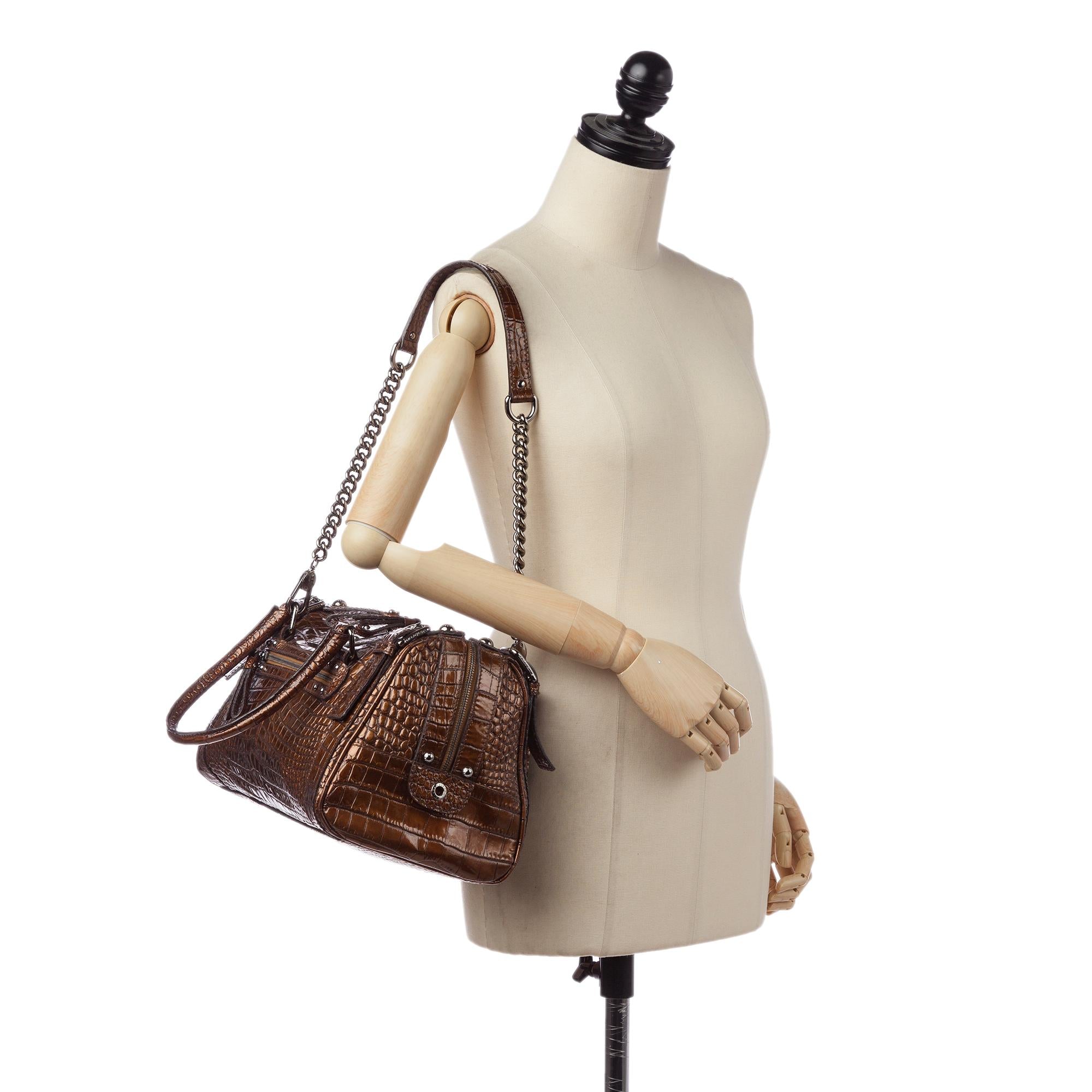 Dolce & Gabbana Miss Easy Way Embossed Leather Boston Bag (SHG-31435)