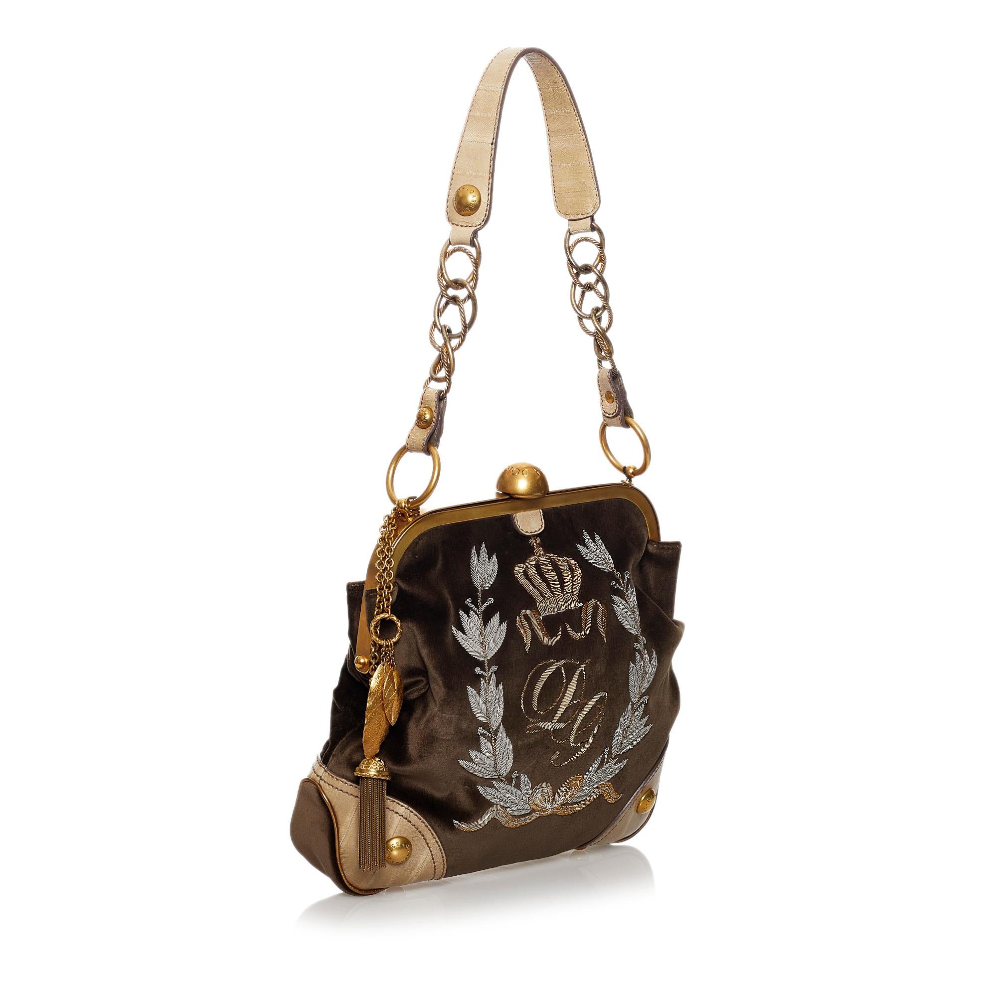 Dolce & Gabbana Printed Canvas Shoulder Bag (SHG-31196)