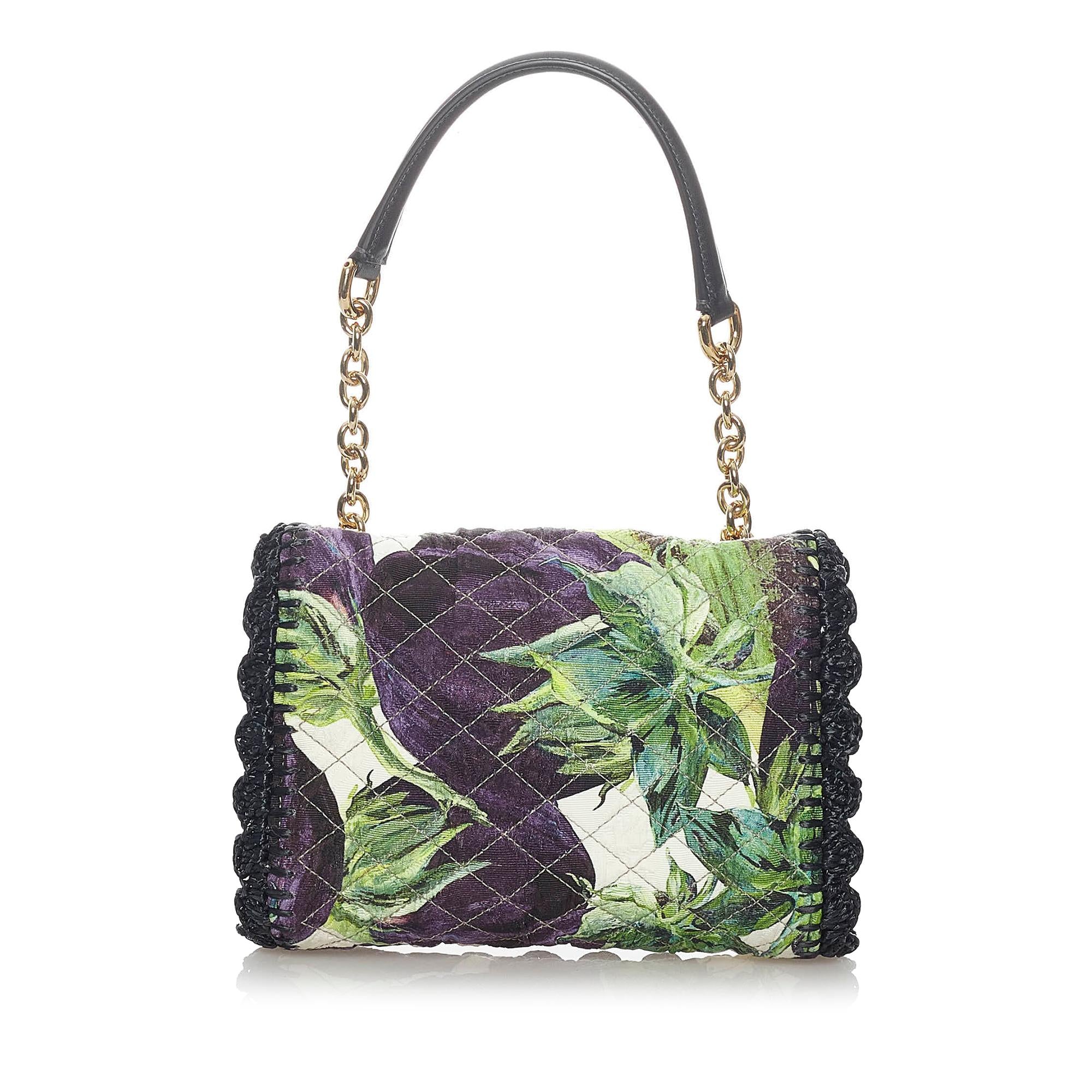 Dolce & Gabbana Quilted Canvas Handbag (SHG-30459)