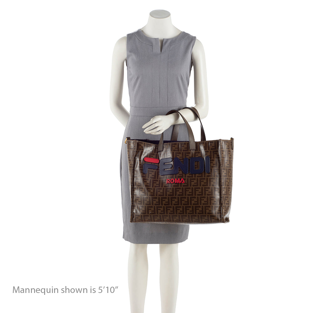 Fendi Coated Canvas Fila Mania Logo Shopper Tote (SHF-17070)
