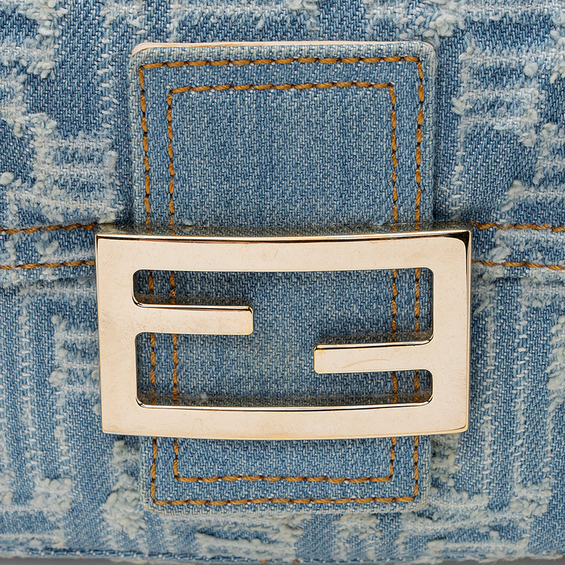 Fendi Denim Mini Baguette Shoulder Bag (SHF-19915)