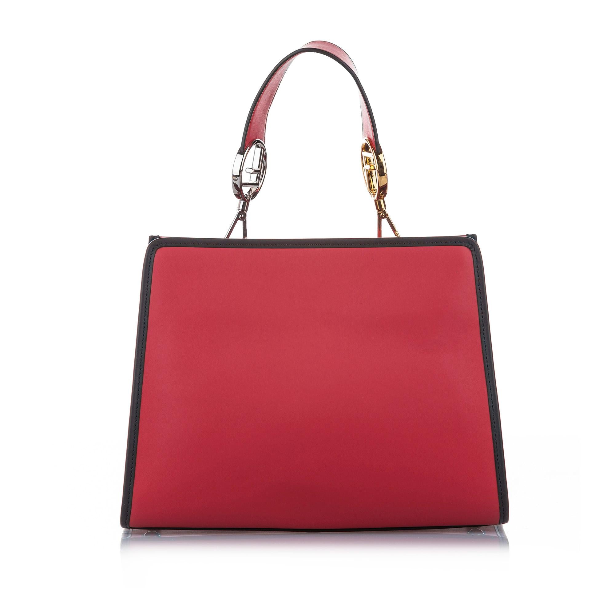 Fendi Embroidered Runaway Leather Satchel (SHG-22712)