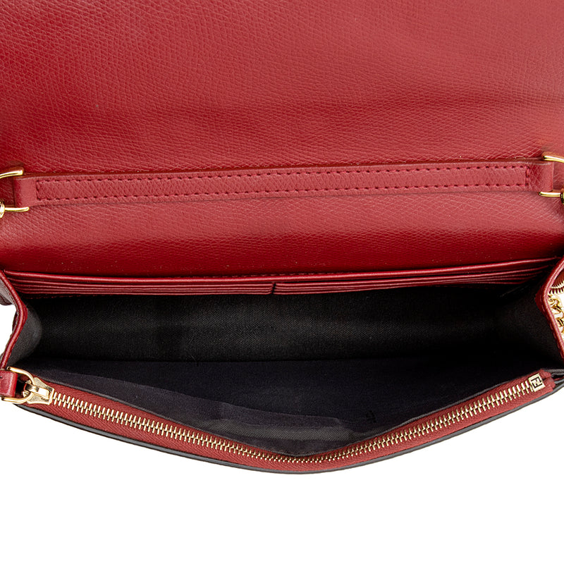 Fendi FF Embossed Calfskin Wallet on Chain Mini Bag (SHF-20480)