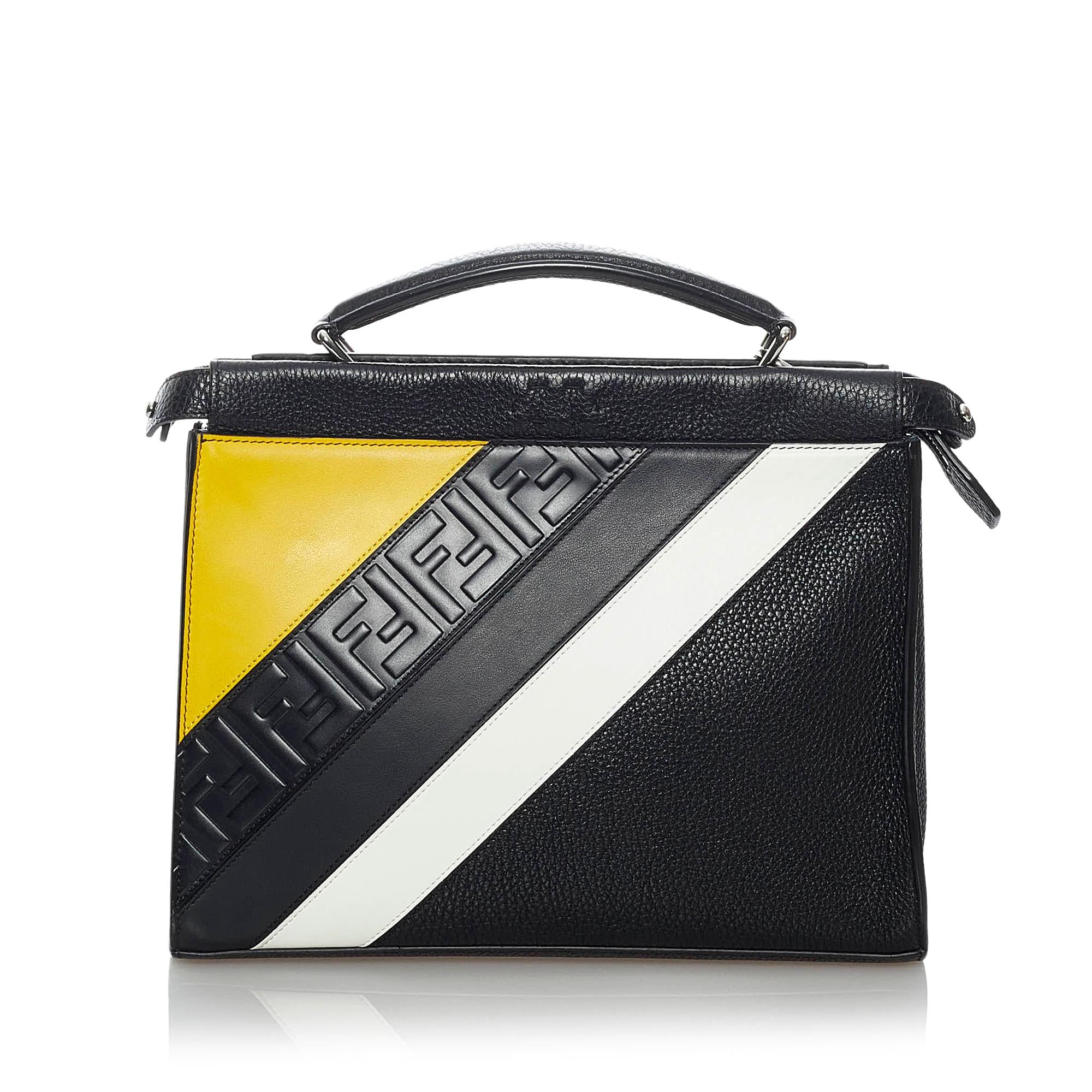 Fendi Fendi Mania Peekaboo Leather Satchel (SHG-29584)