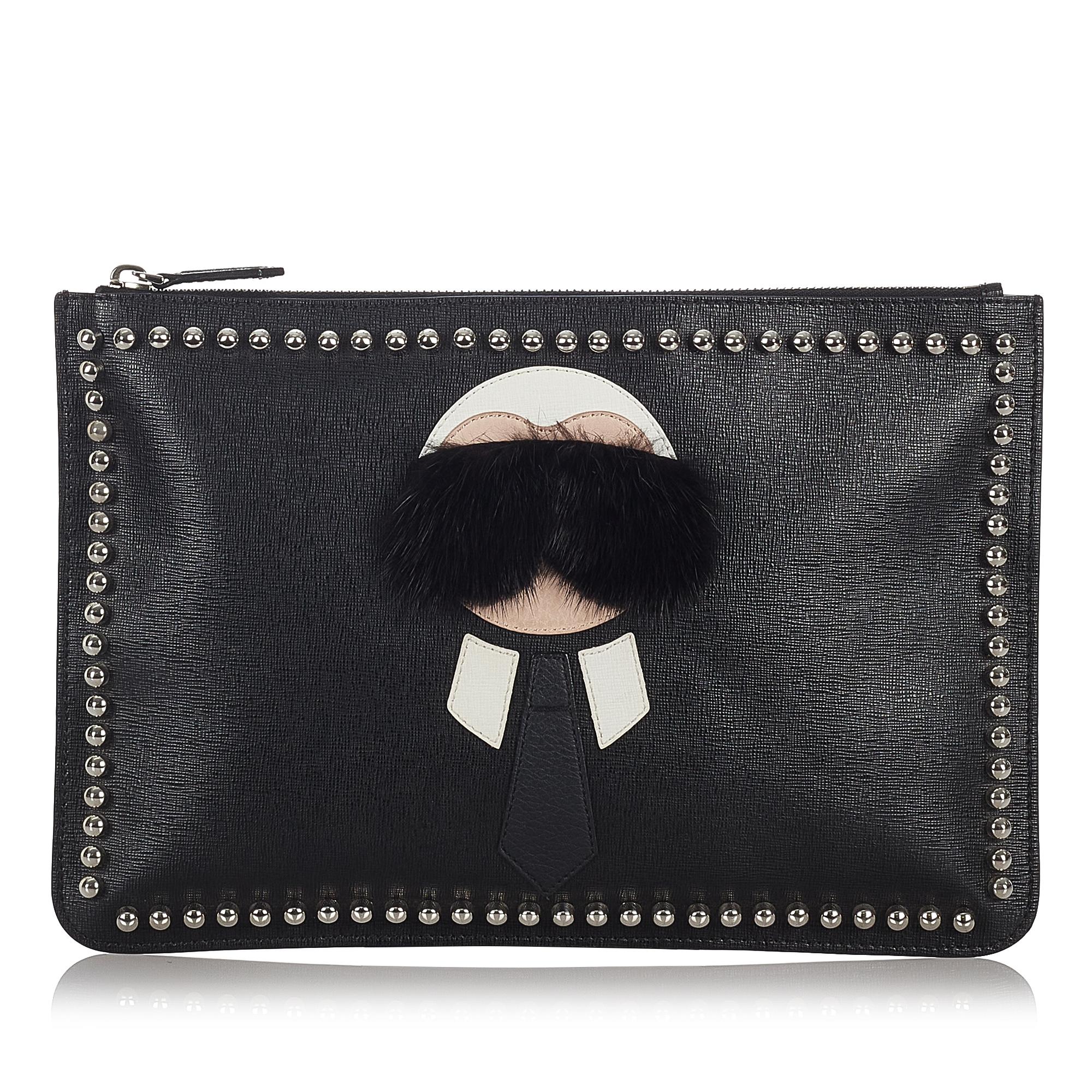 Fendi Karlito Leather Clutch Bag (SHG-26787)