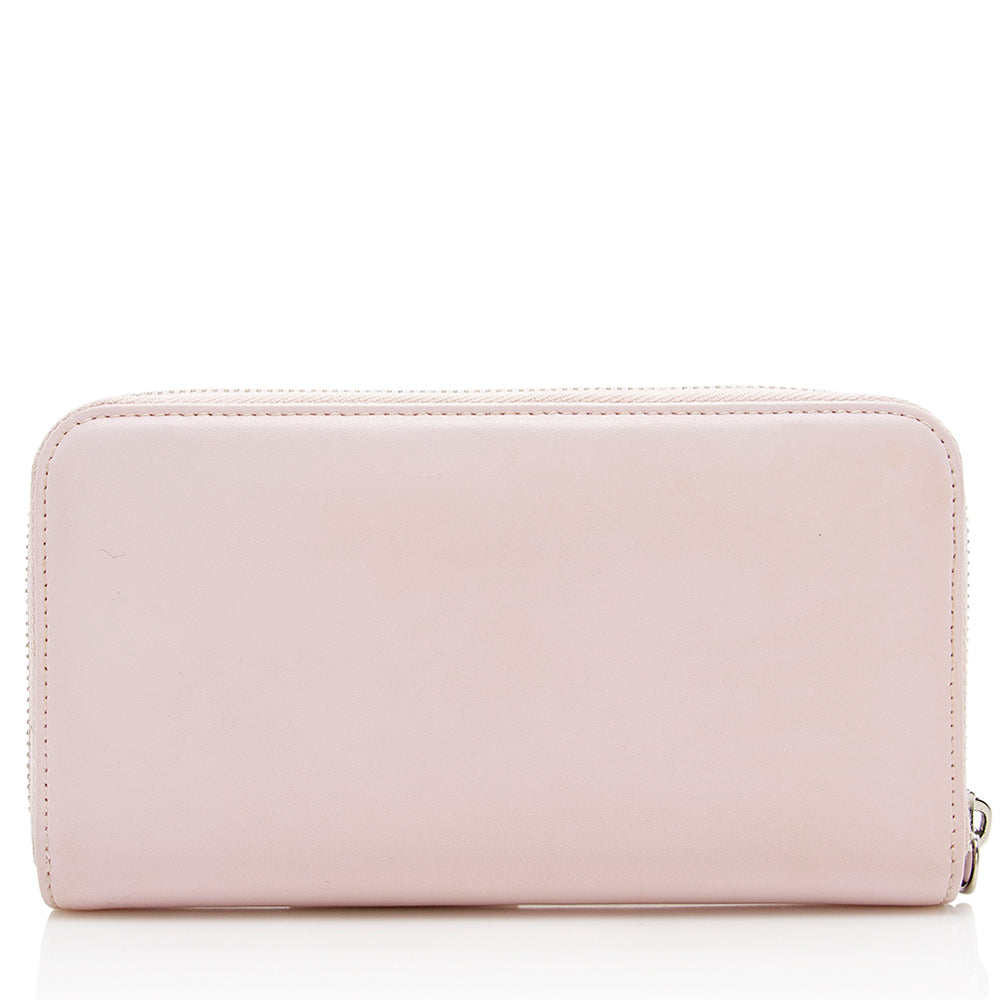 Fendi Leather Multicolor Studded Zip Around Wallet (SHF-17219)