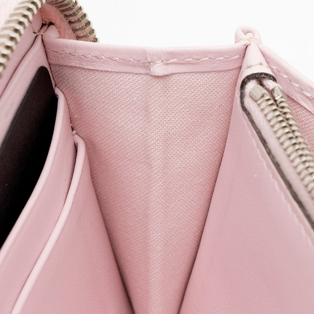 Fendi Leather Multicolor Studded Zip Around Wallet (SHF-17219)