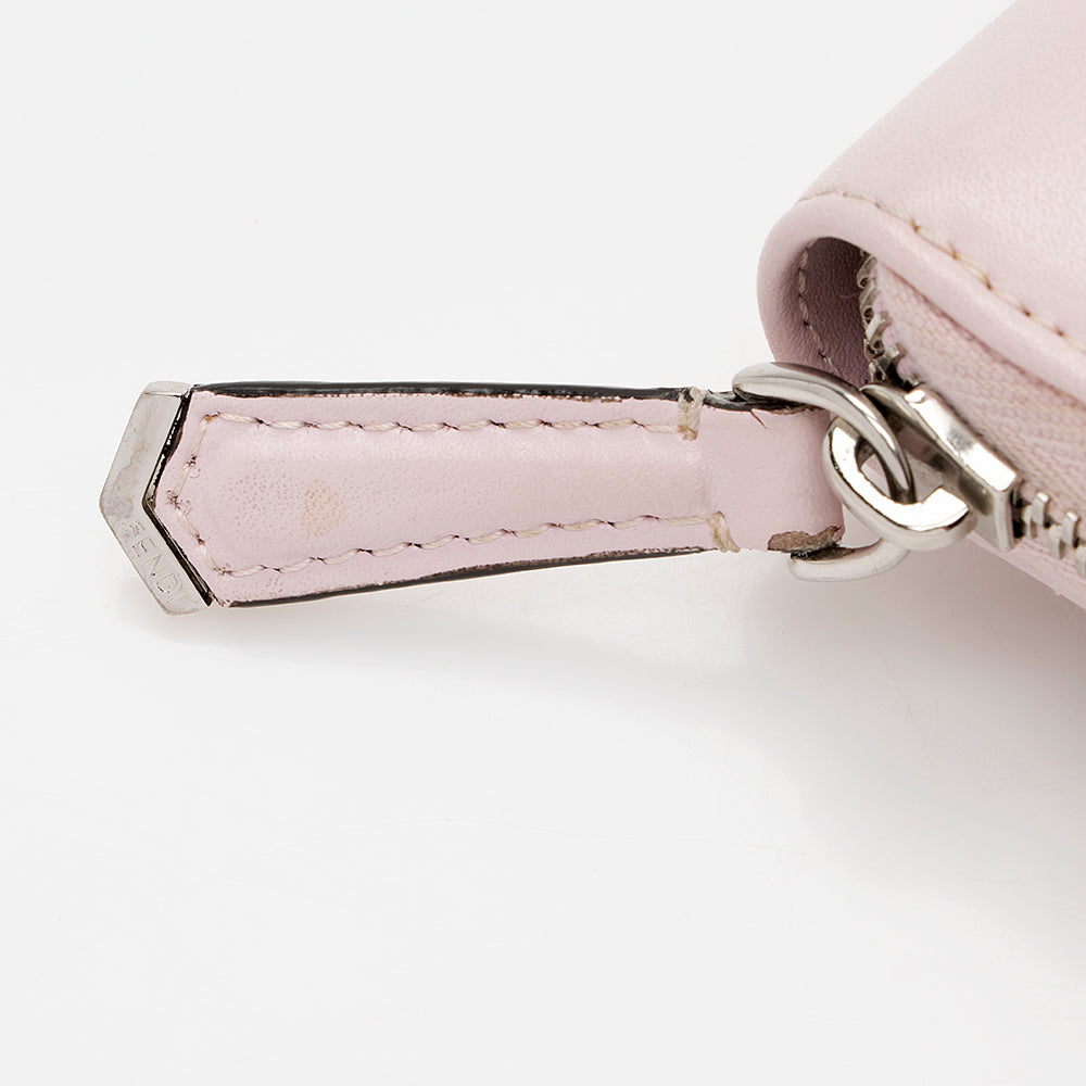 Fendi Leather Multicolor Studded Zip Around Wallet (SHF-17219)