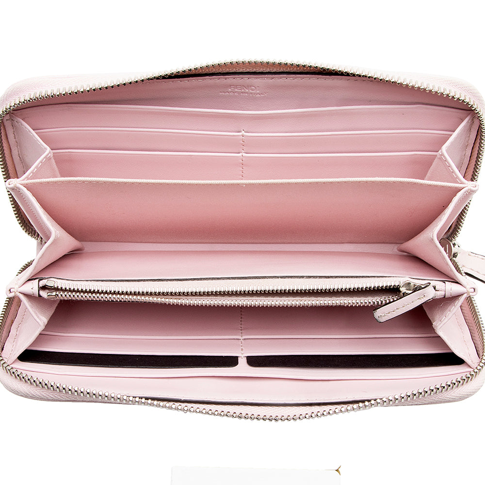 Fendi Leather Multicolor Studded Zip Around Wallet (SHF-17219)