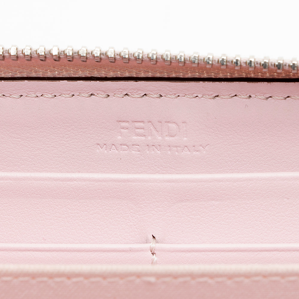 Fendi Leather Multicolor Studded Zip Around Wallet (SHF-17219)
