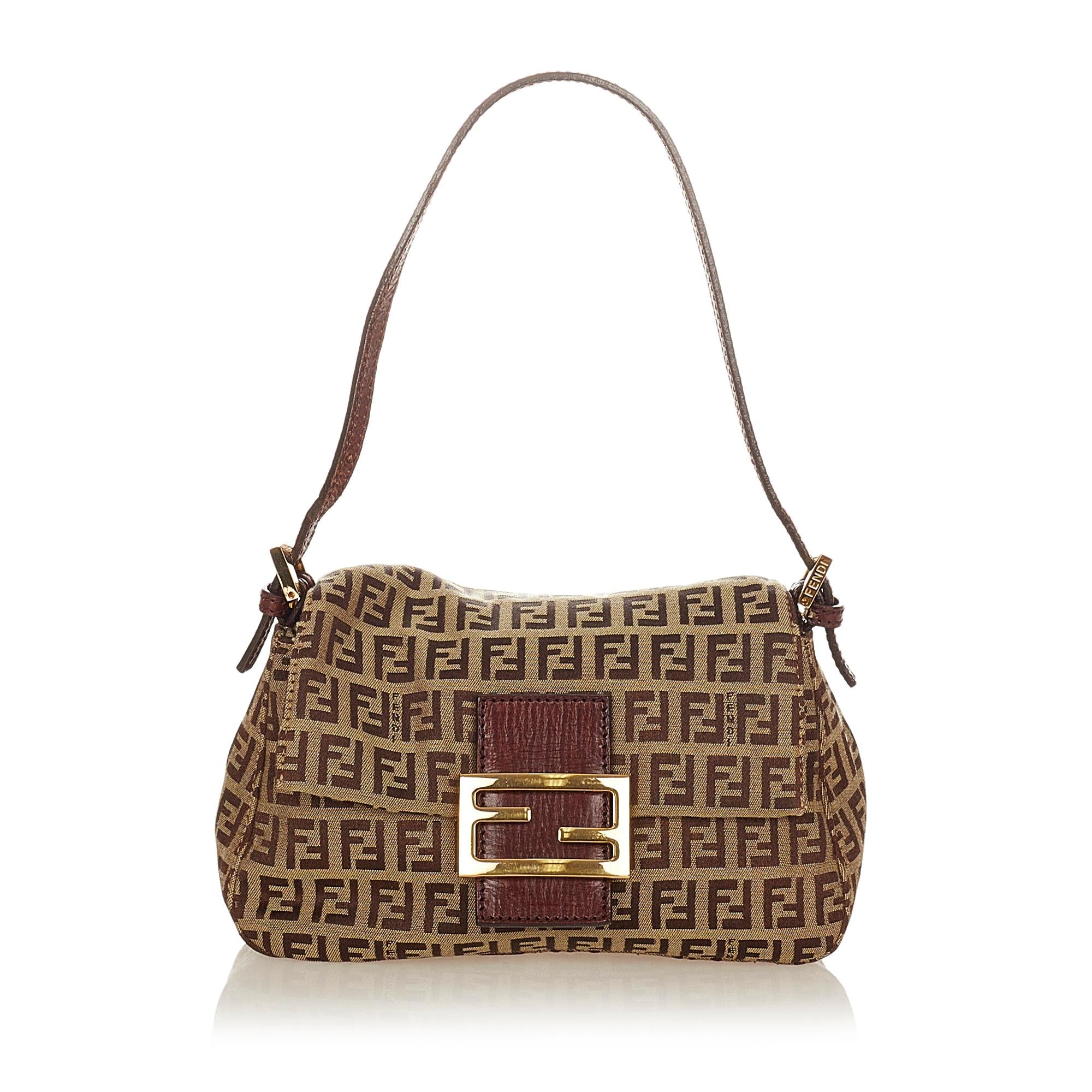 Fendi Mini Zucchino Canvas Mamma Baguette (SHG-26703)