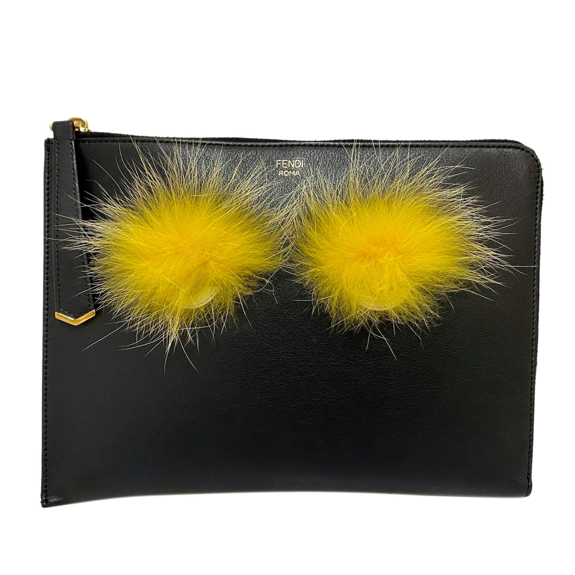 Fendi Monster Leather Clutch Bag (SHG-30378)