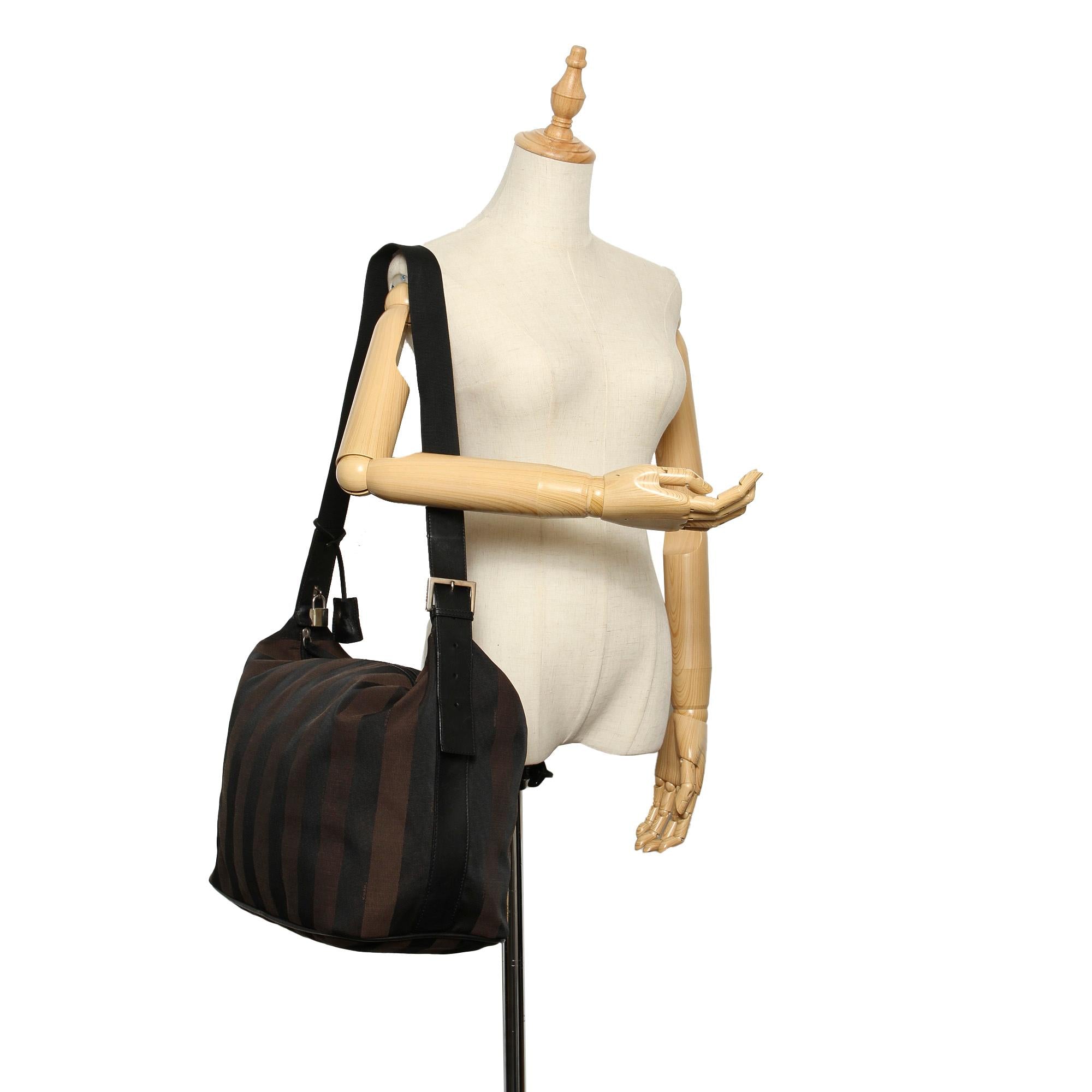 Fendi Pequin Canvas Shoulder Bag (SHG-11396)