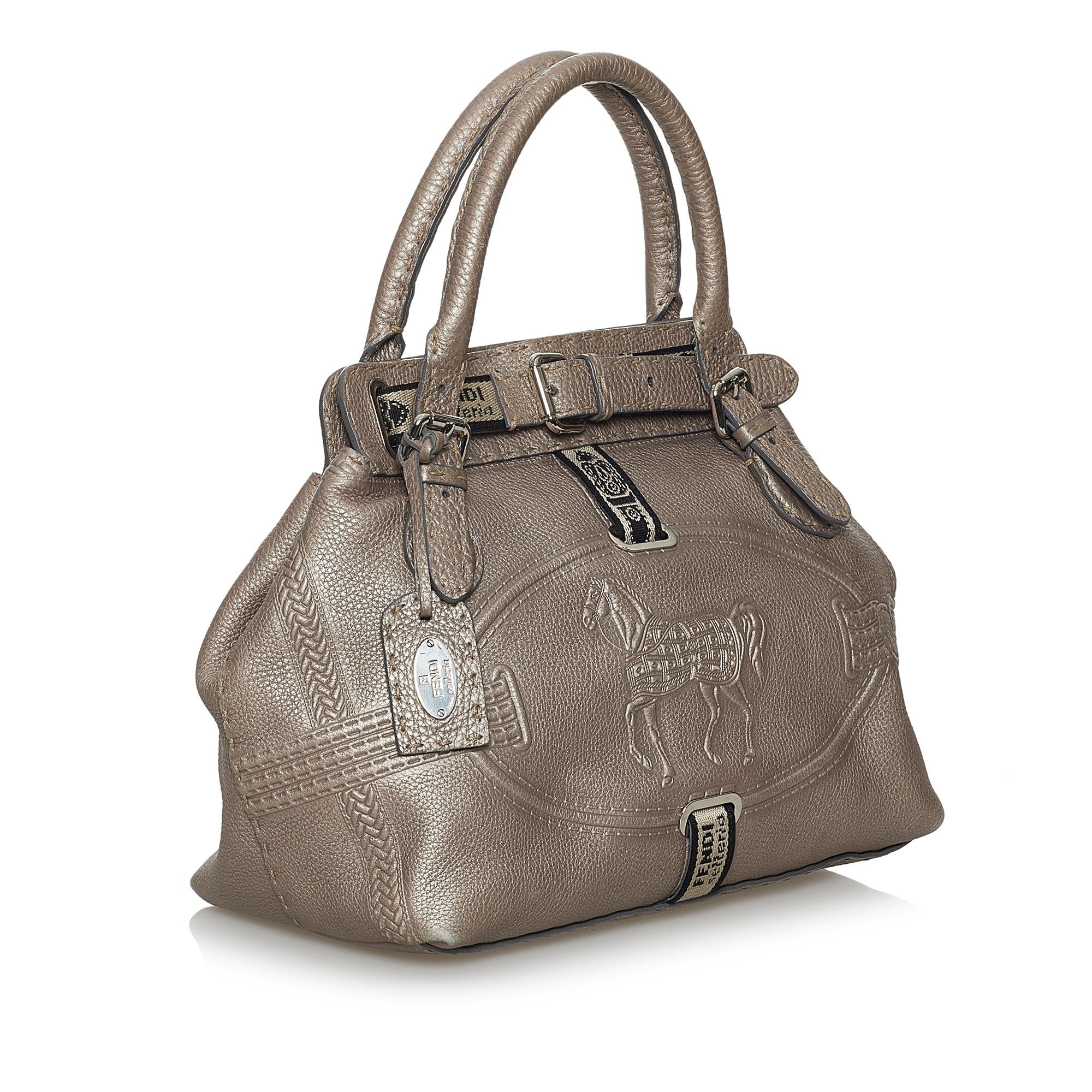 Fendi Selleria Borghese Leather Handbag (SHG-28253)