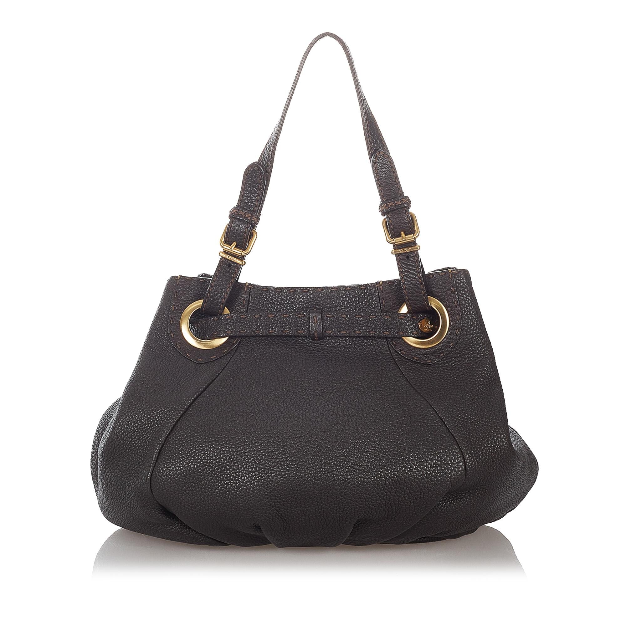 Fendi Selleria Pomodorino Leather Tote Bag (SHG-27133)