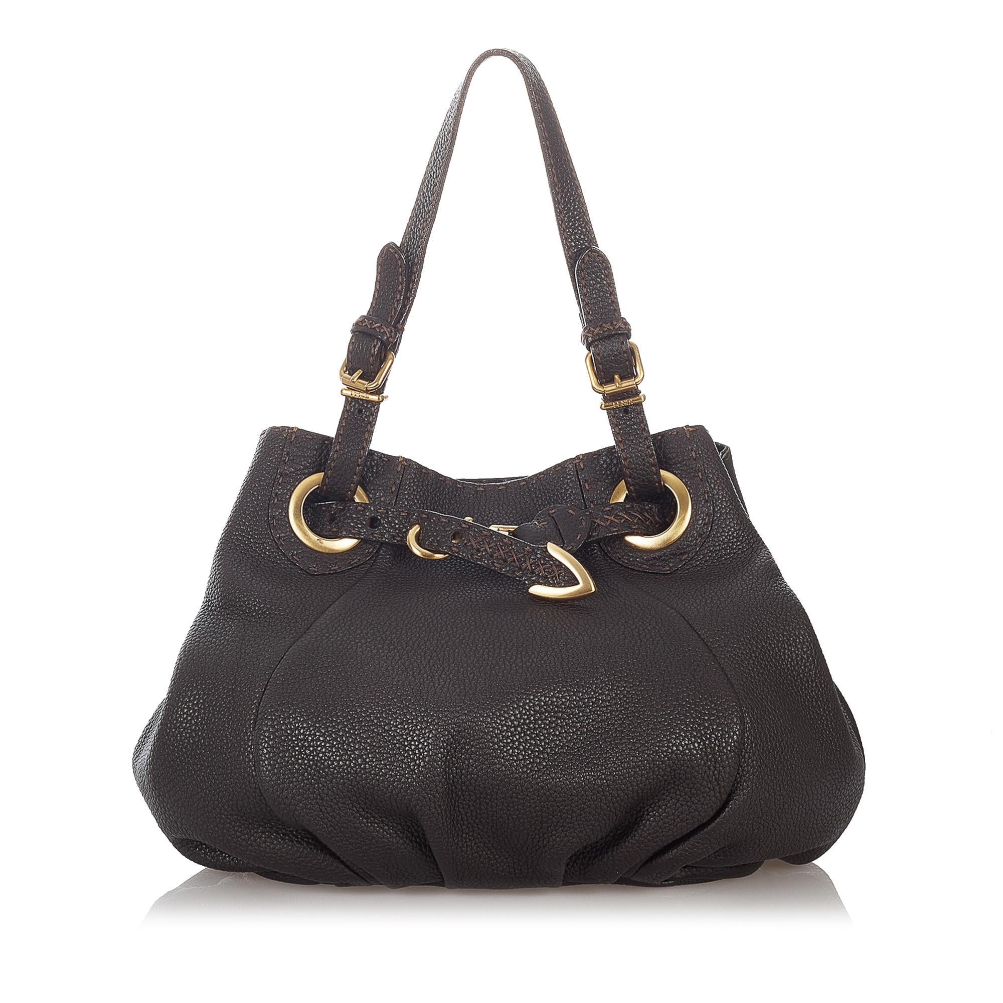 Fendi Selleria Pomodorino Leather Tote Bag (SHG-27133)