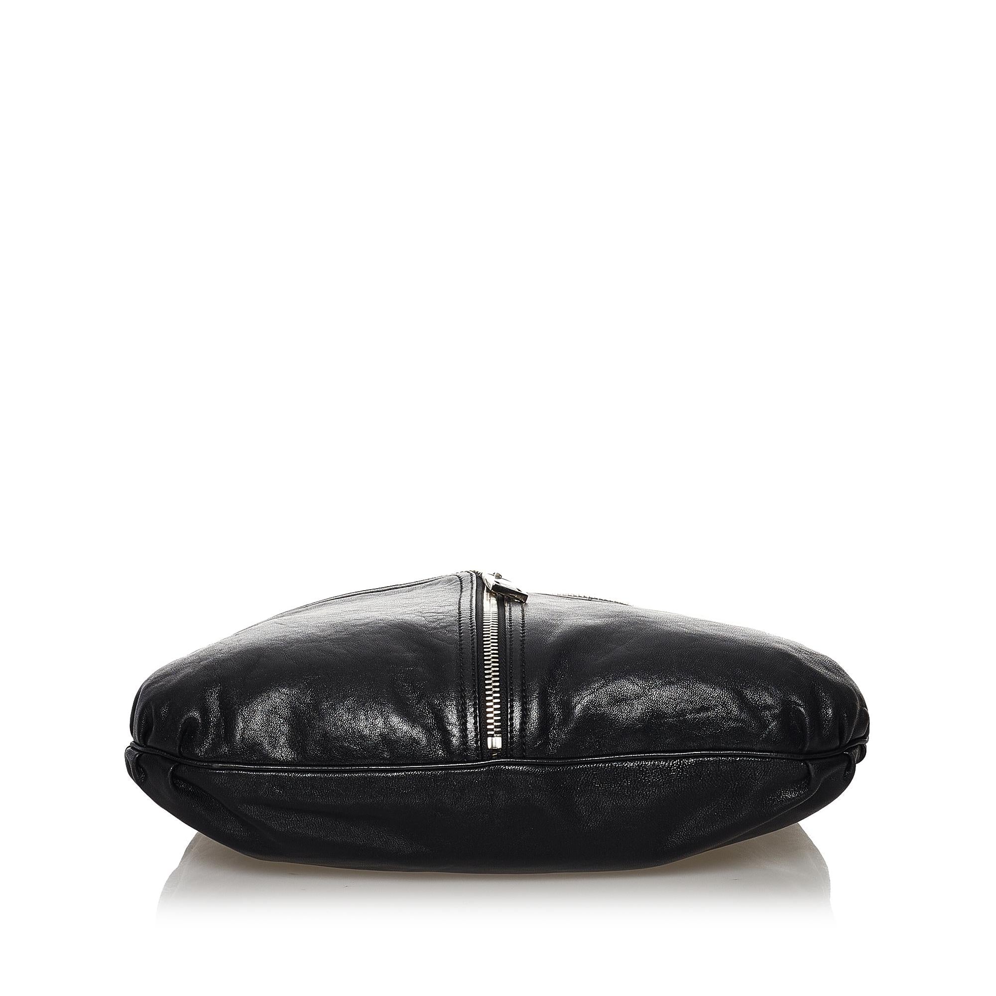 Fendi Unzipped Leather Hobo Bag (SHG-32868)