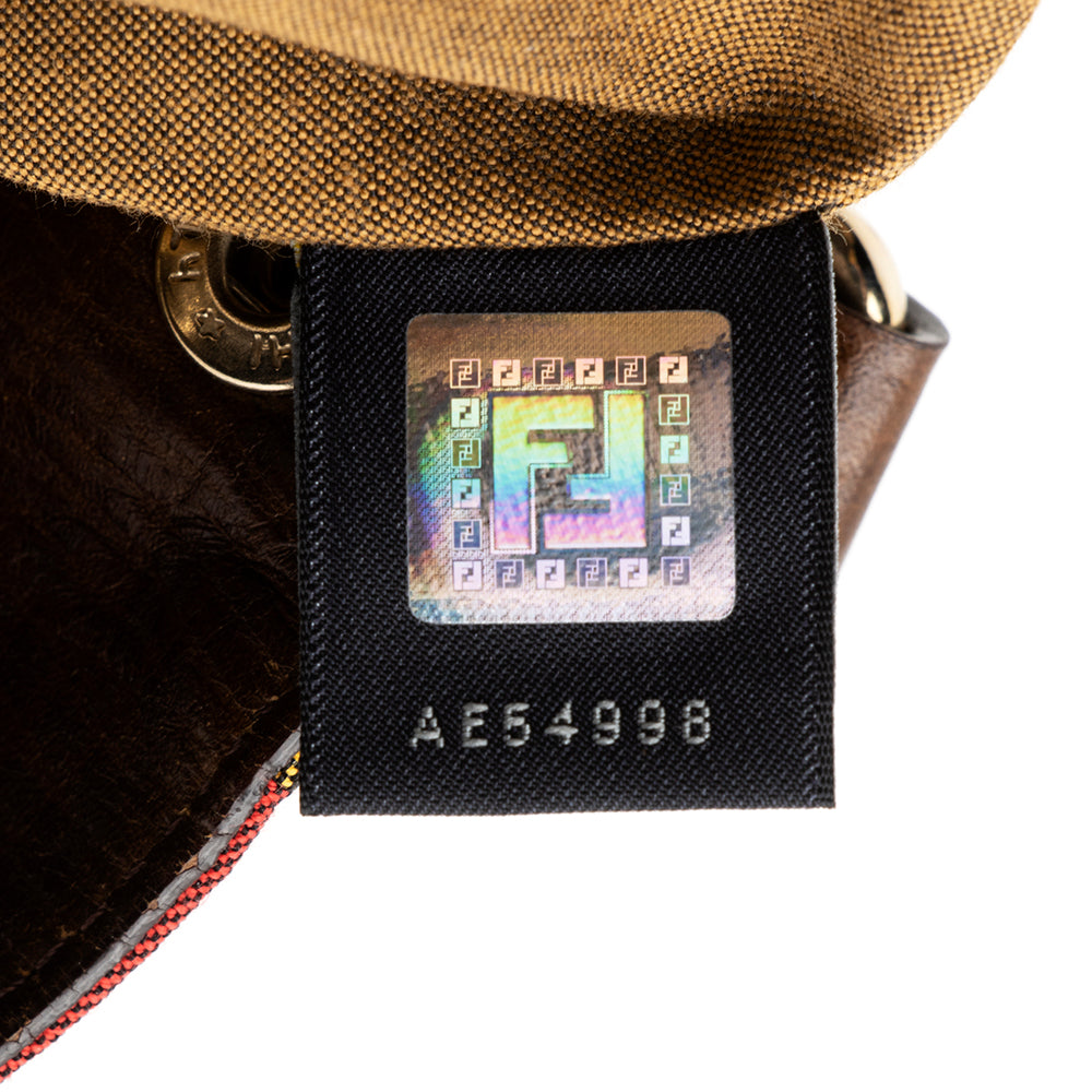 Fendi Vintage Embroidered Canvas Du Jour Tote (SHF-20442)