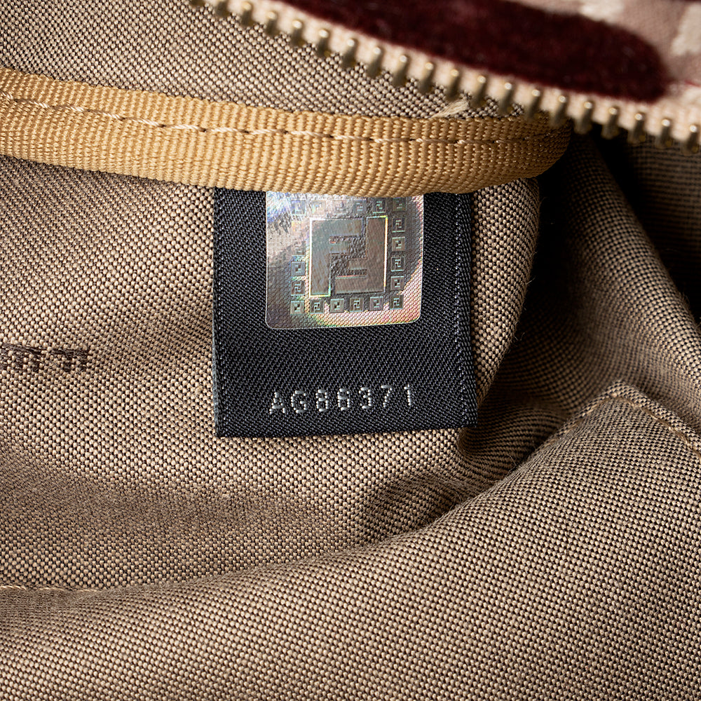 Fendi Zucchino Velvet Small Boston Satchel (SHF-18601)