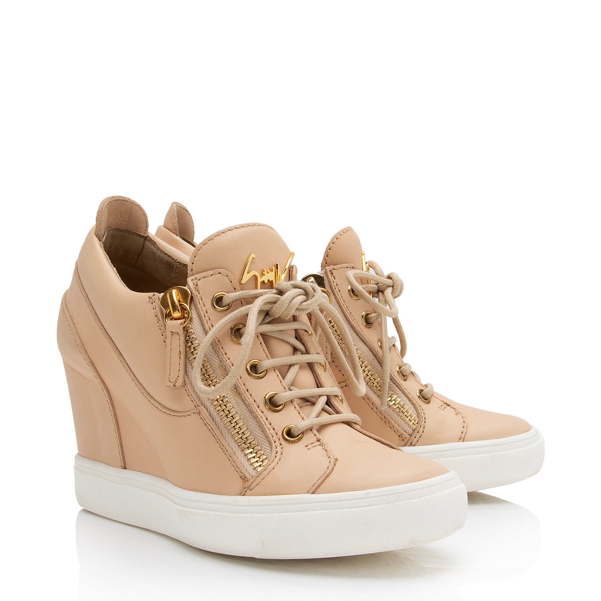 Giuseppe Zanotti Leather Addy Wedge Sneakers - Size 7 / 37 (SHF-0zCCSW)
