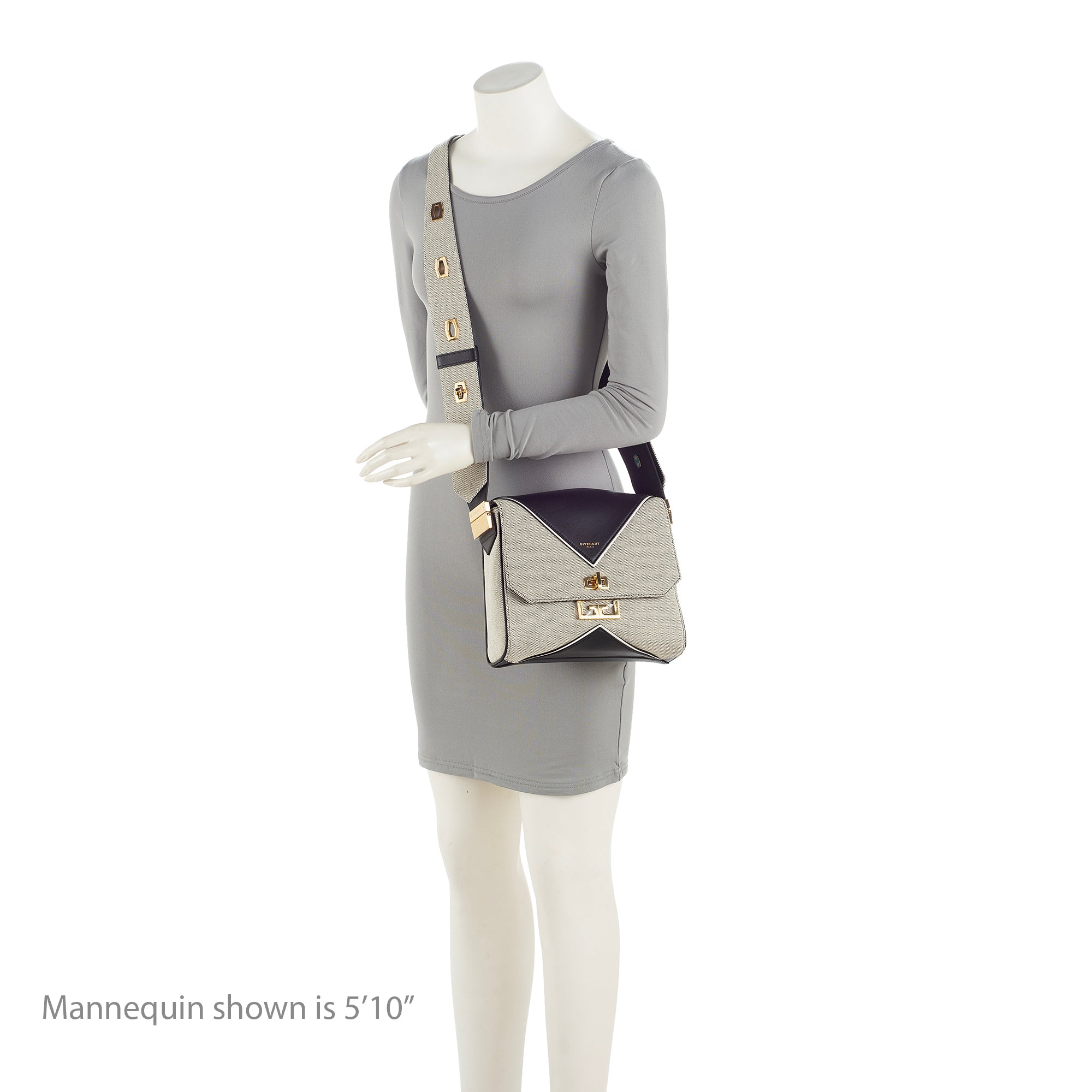 Givenchy Leather Canvas Eden Medium Shoulder Bag (SHF-23474)