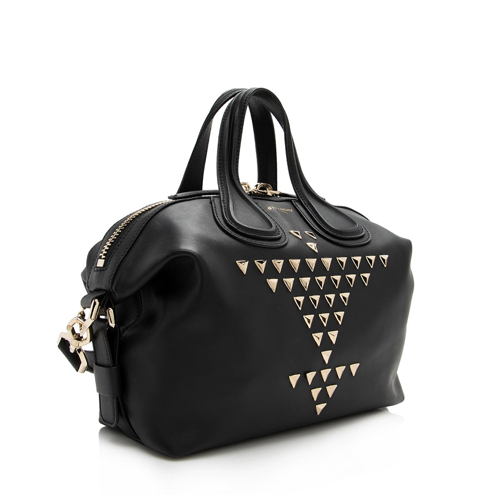 Givenchy Leather Studded Nightingale Small Satchel (SHF-16428)