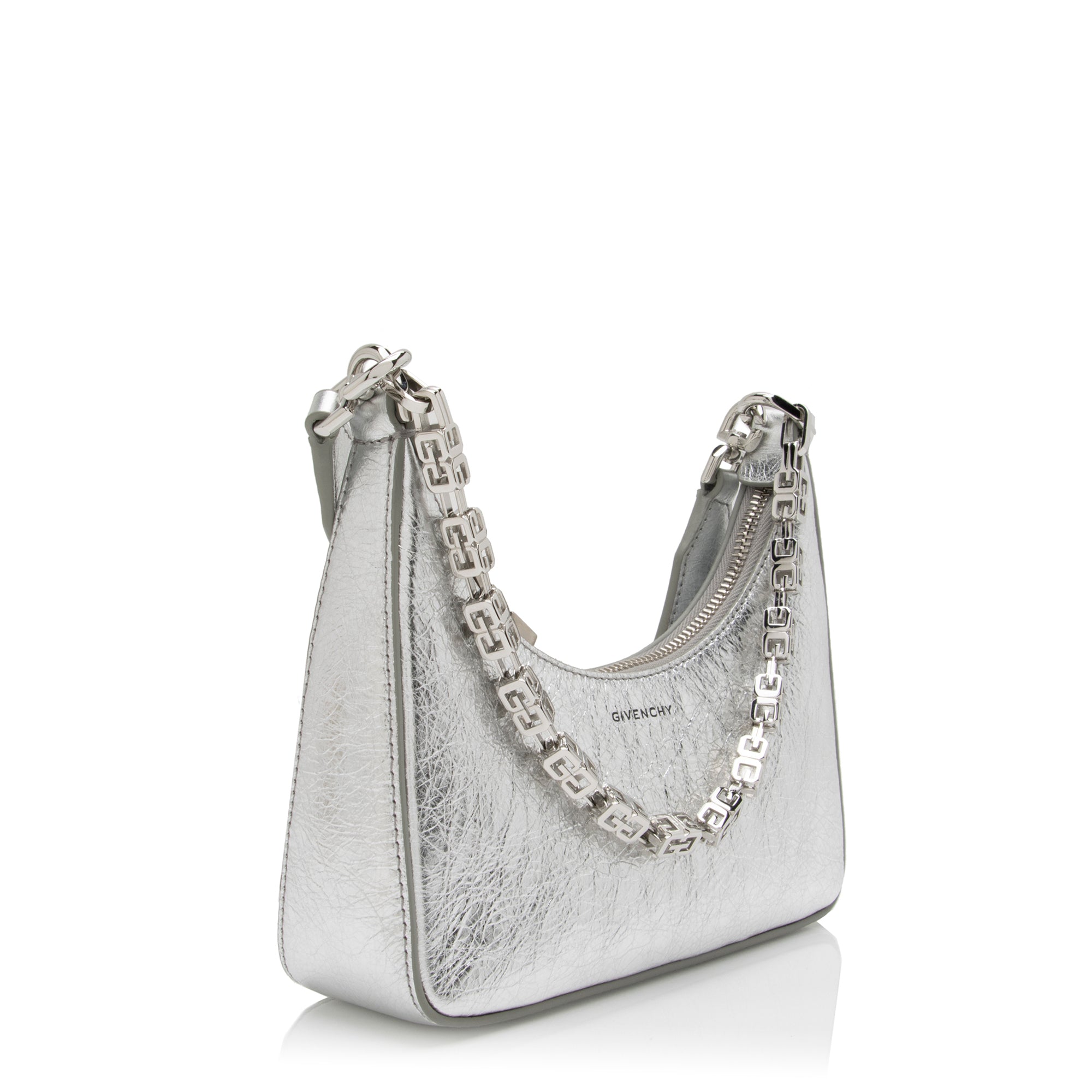 Givenchy Metallic Calfskin Moon Cut Out Mini G Cube Chain Bag (SHF-cJqTKf)