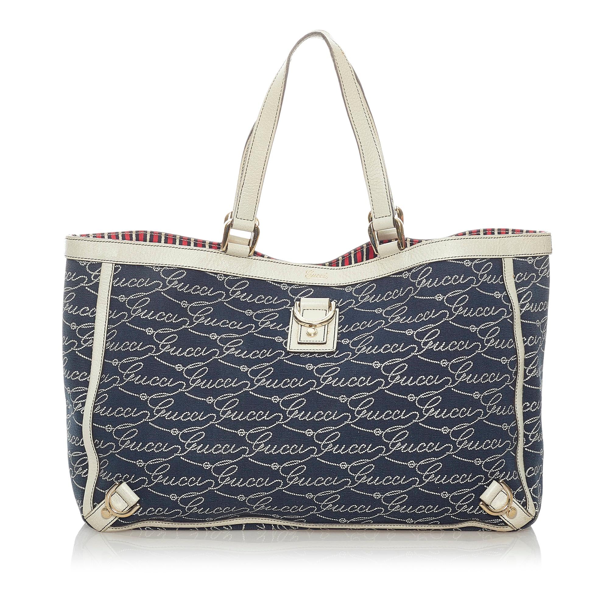 Gucci Abbey D- Ring Canvas Tote Bag (SHG-32612)