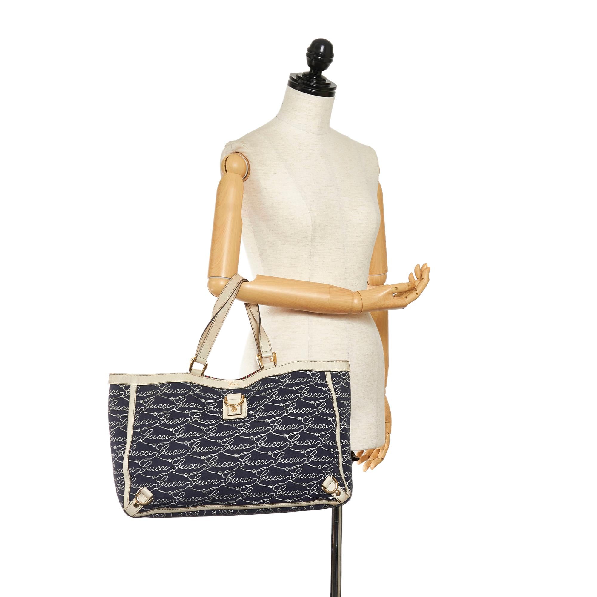 Gucci Abbey D- Ring Canvas Tote Bag (SHG-32612)